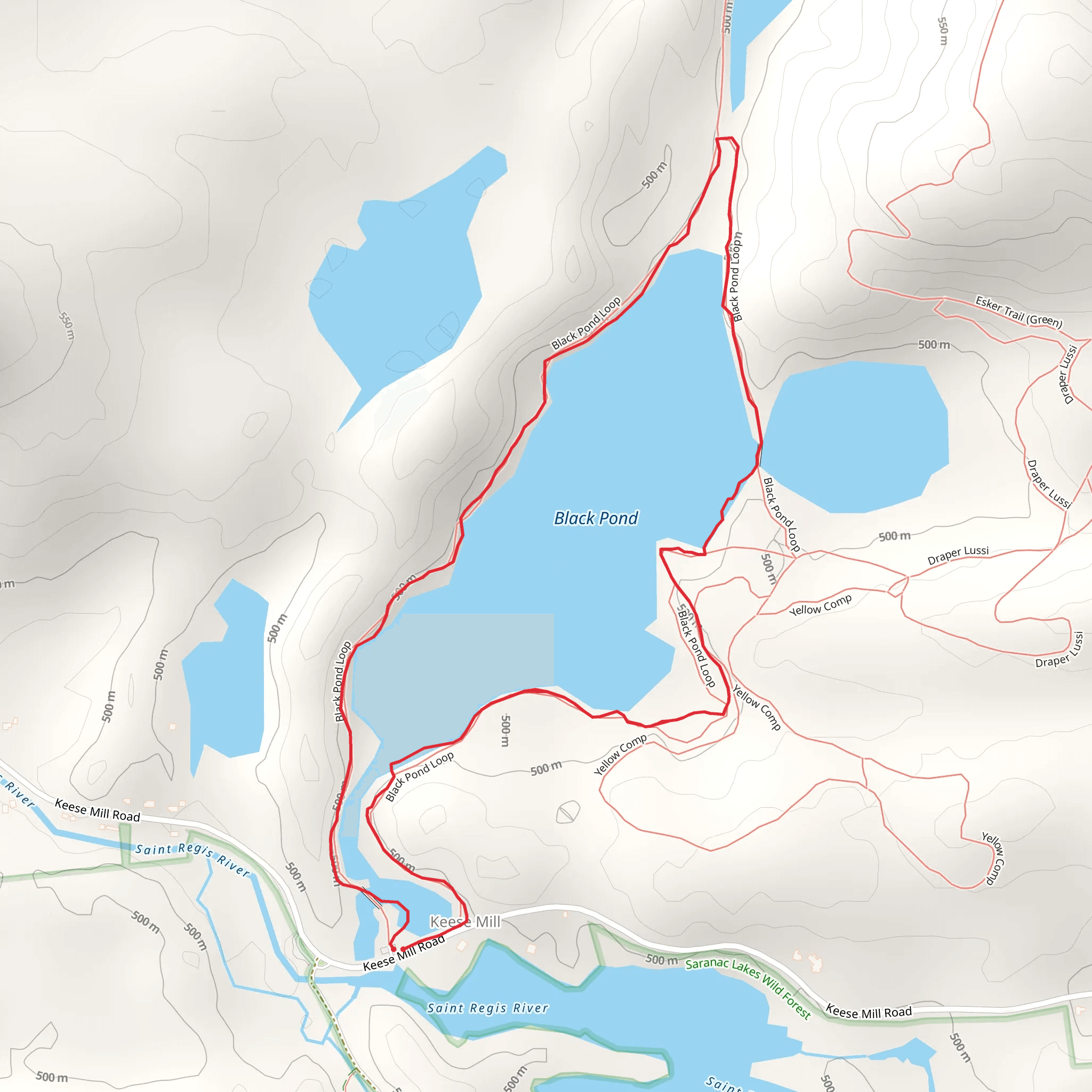 Black Pond and Keese Mill Loop mobile static map