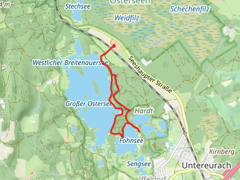 Grosser Ostersee via Osterseen Wanderweg