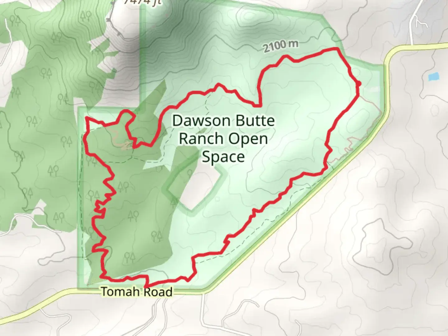 An image depicting the trail Dawson Butte Loop Trail and its surrounding area.