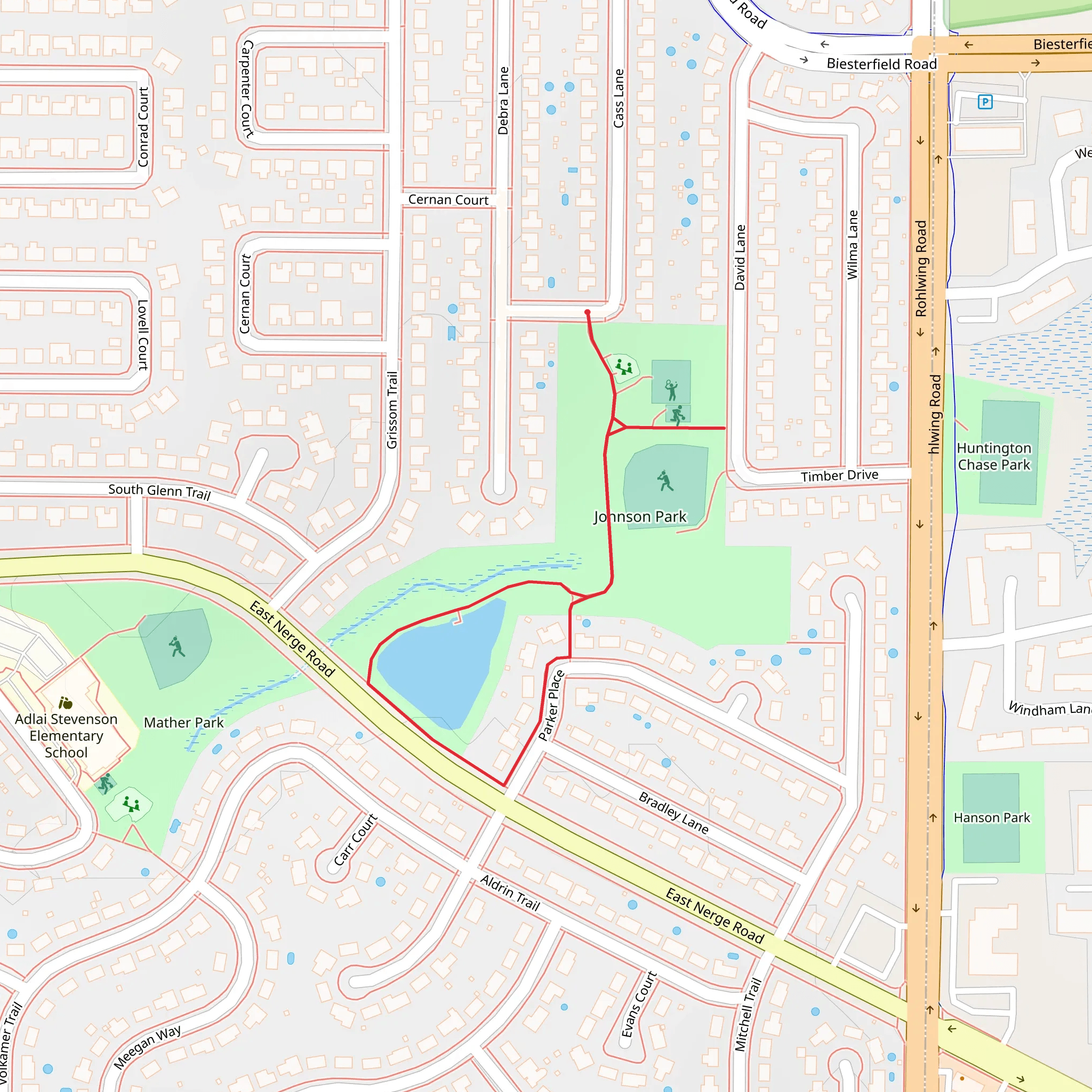 Johnson Park Loop mobile static map