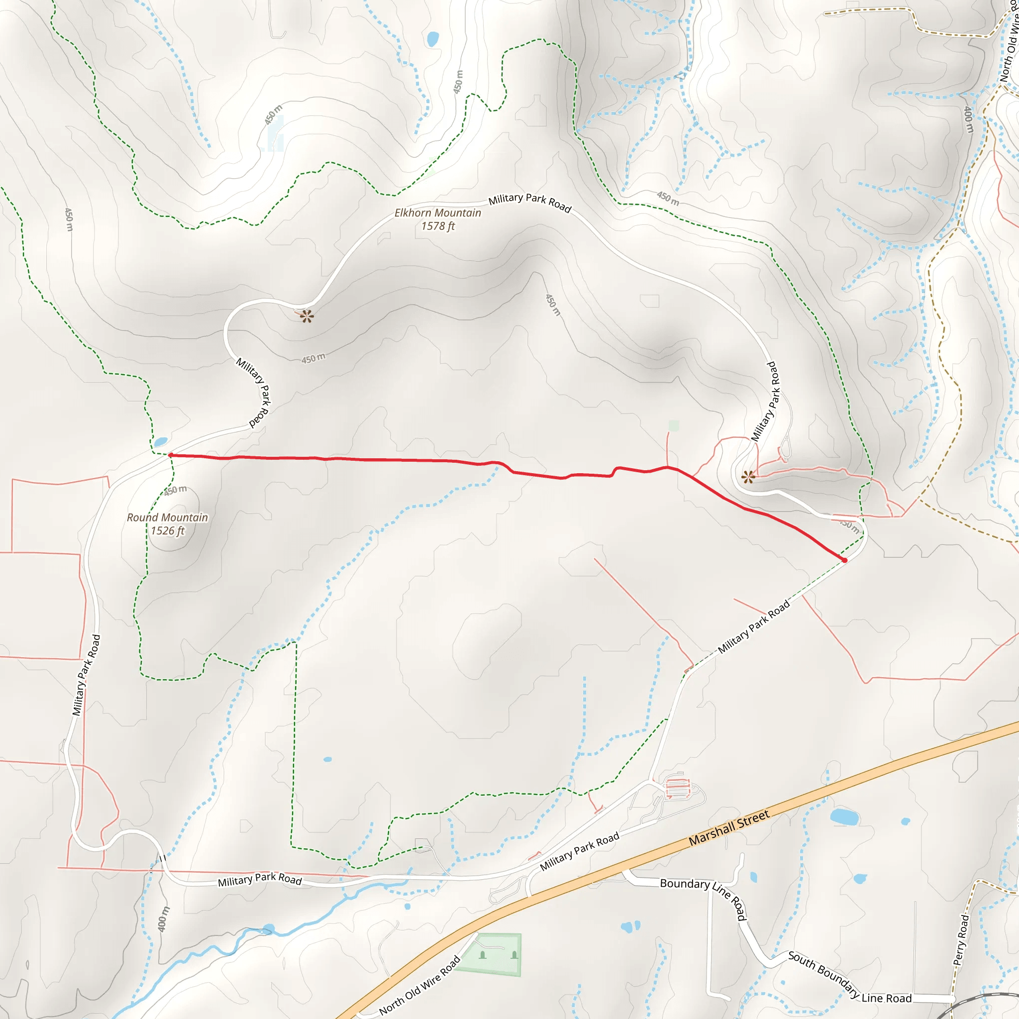Ford Cemetery Out and Back mobile static map