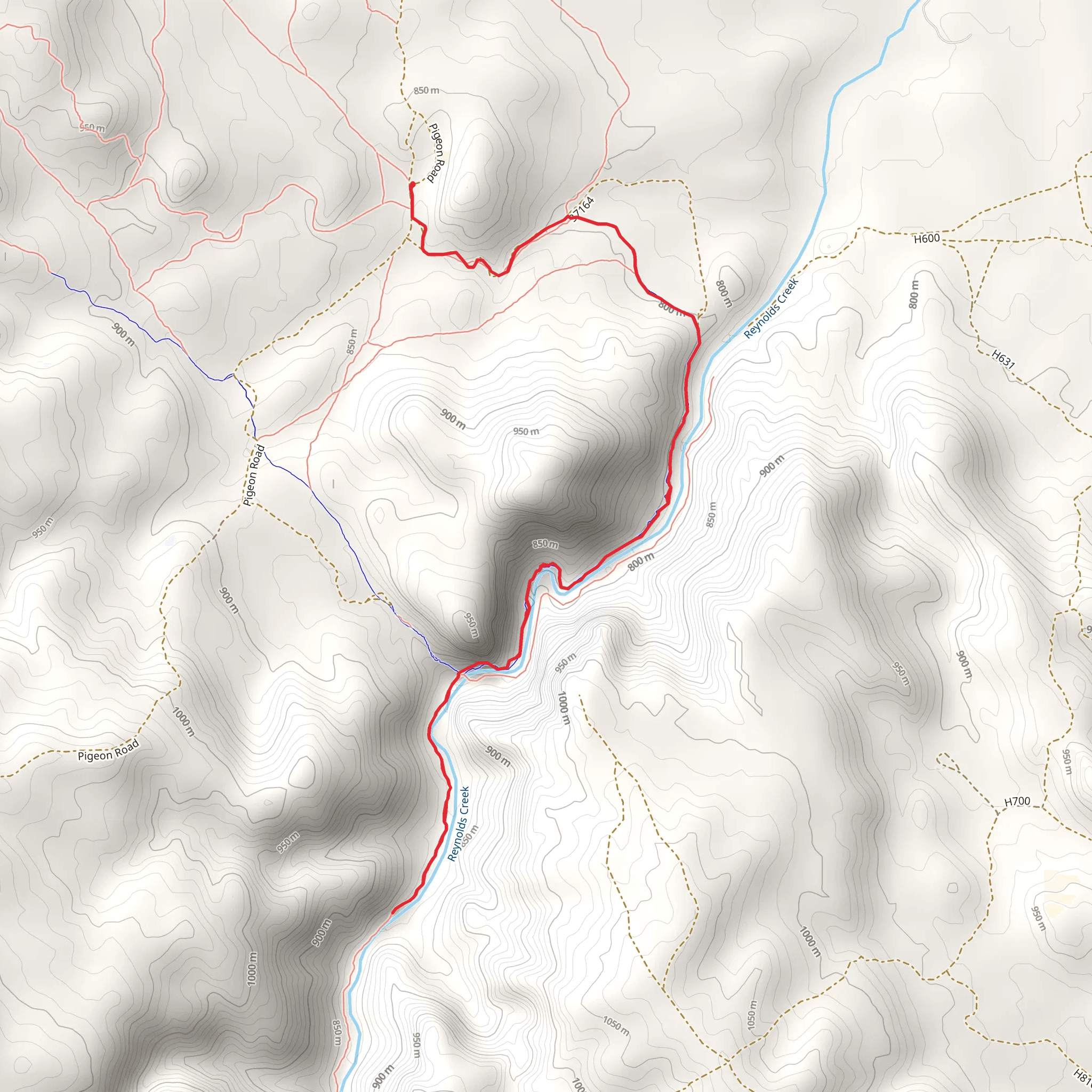 Reynolds Creek via Pigeon Road mobile static map