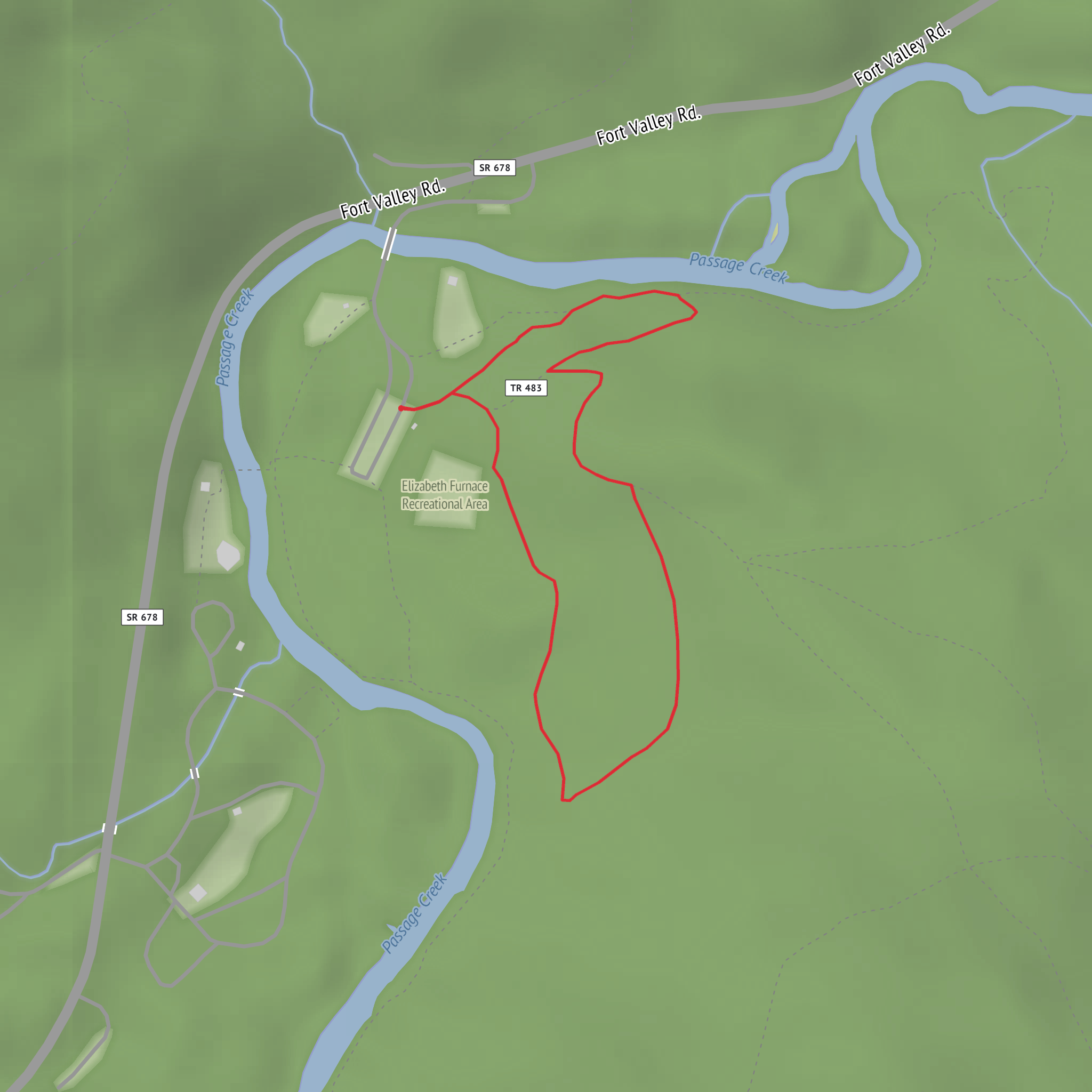 Charcoal Interpretive Trail and Pig Iron Interpretive Trail Loop mobile static map