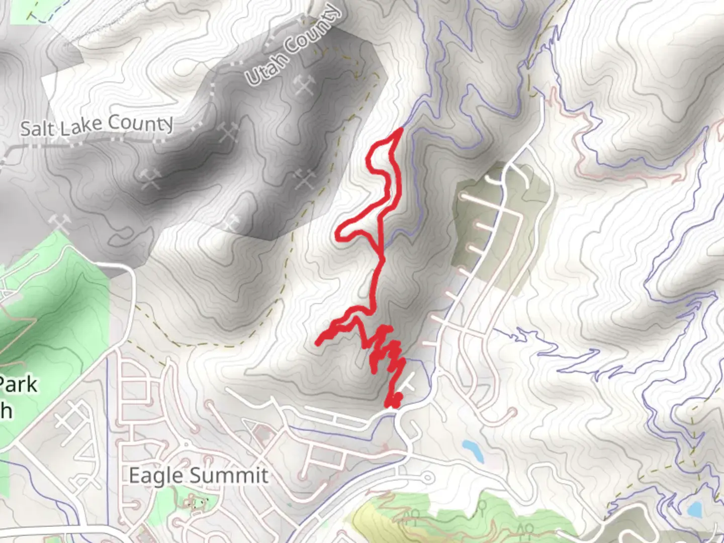 An image depicting the trail Sensei and Mo-mentum Short Loop and its surrounding area.