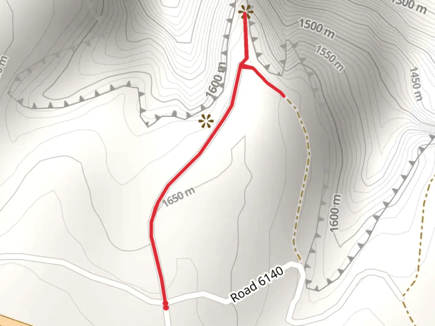 An image depicting the trail Road 6140 Walk and its surrounding area.