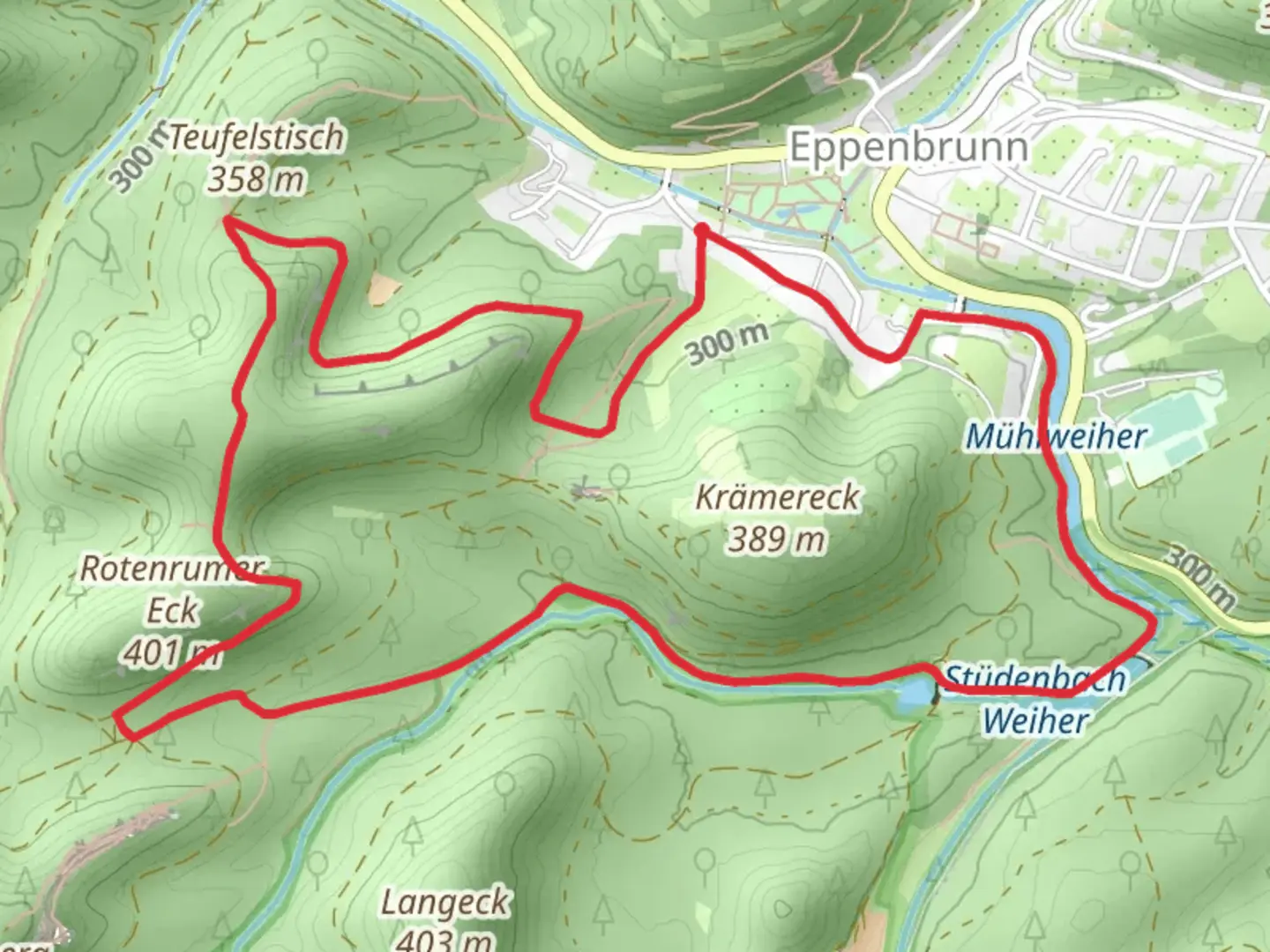 An image depicting the trail Rundwanderweg Eppenbrunn 4 and its surrounding area.