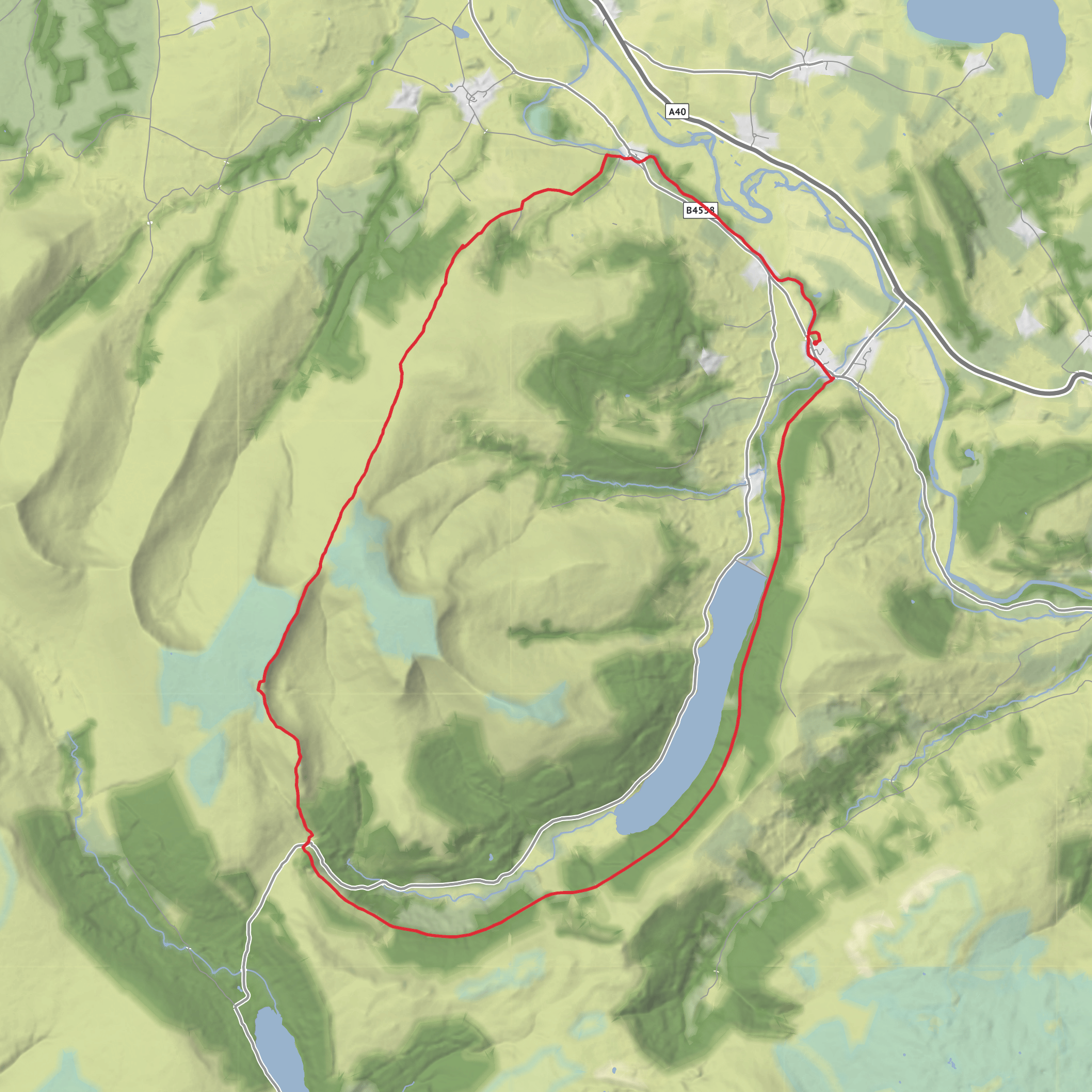 Brecon Beacons from Talybont on Usk mobile static map