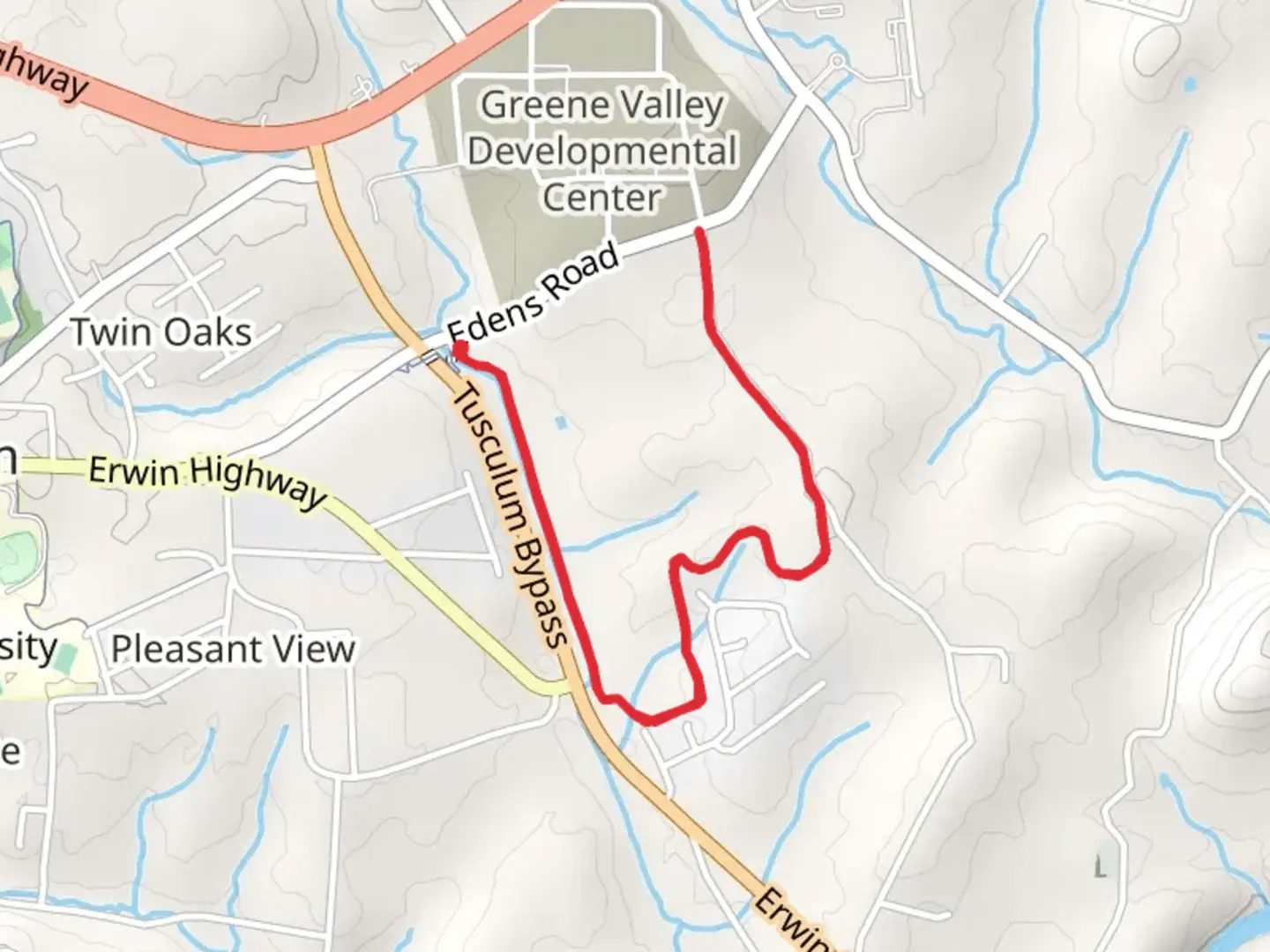 An image depicting the trail Tusculum Linear Park Trail and its surrounding area.