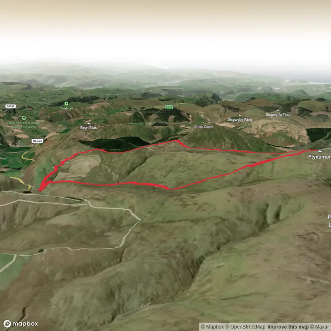 An image depicting the trail Pen Pumlumon Fawr and Pen y Drawsallt Loop and its surrounding area.