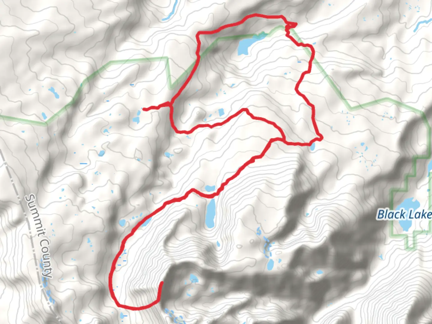 An image depicting the trail Upper Cataract Lake, Eagle's Nest and Eaglesmere Lakes Loop via Surprise Lake Trail and its surrounding area.