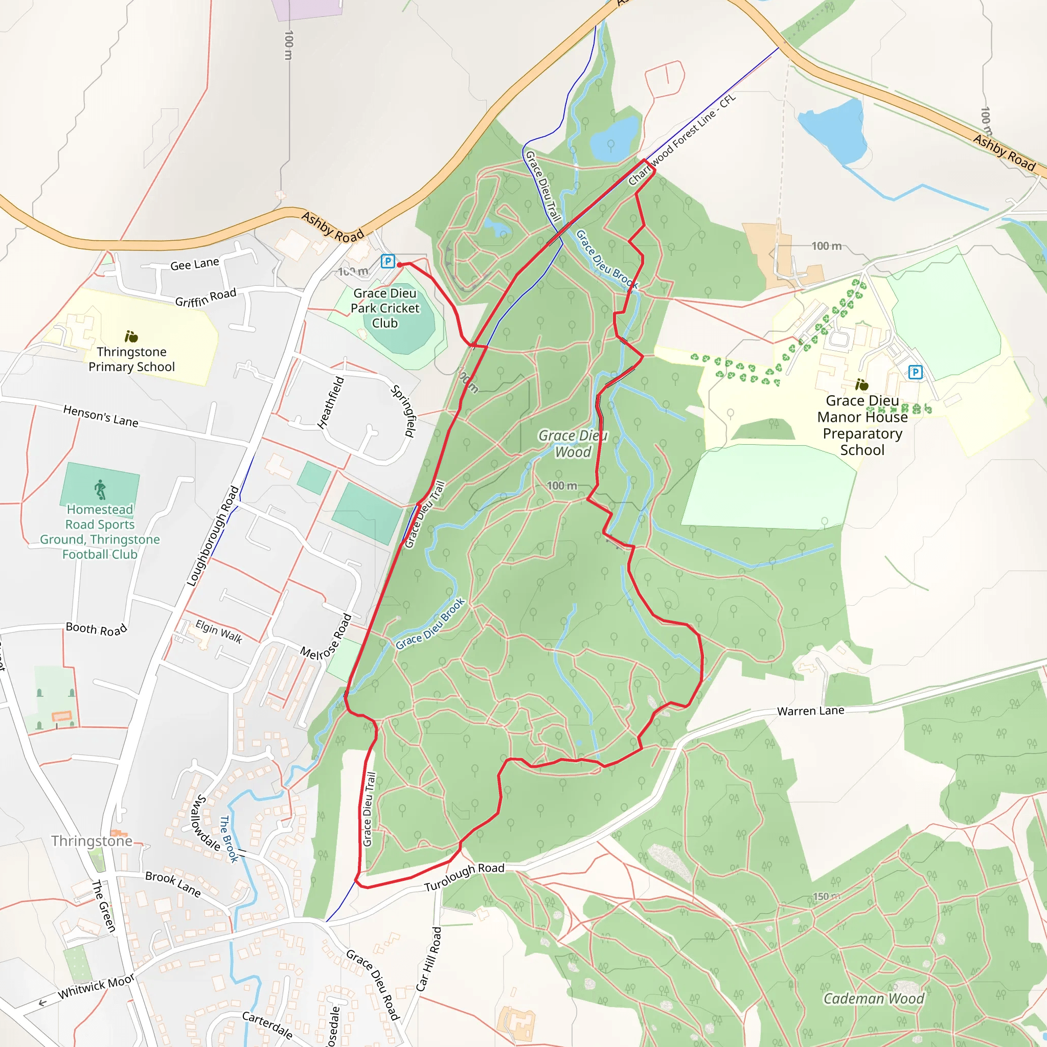 Grace Dieu Priory mobile static map