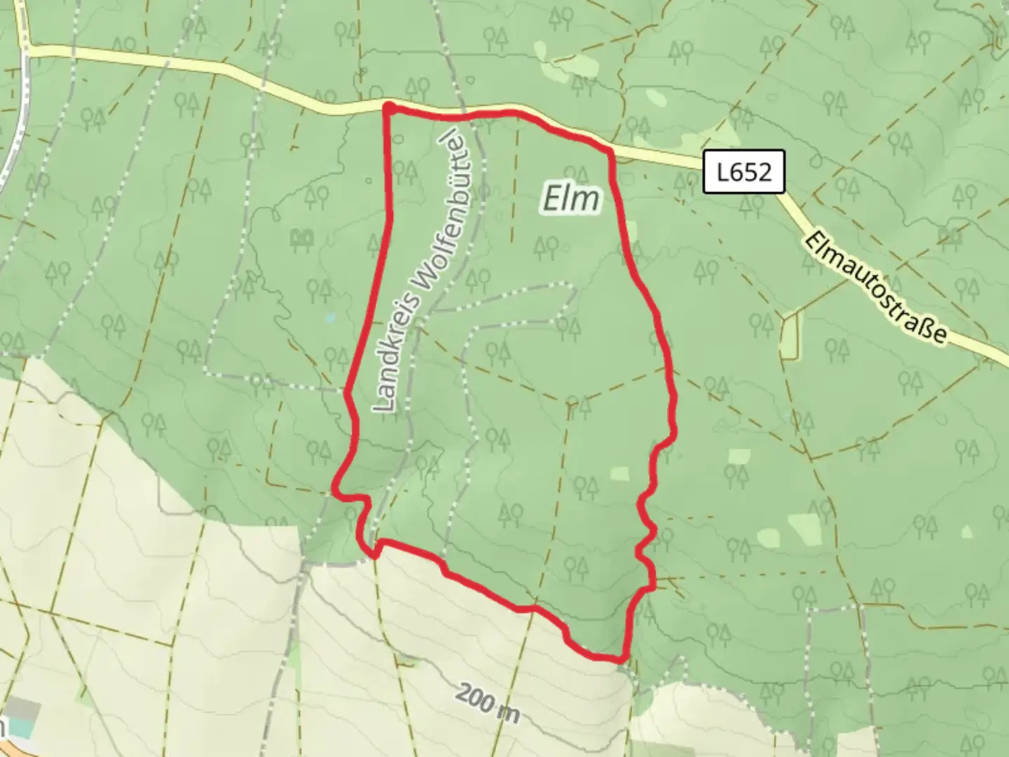 An image depicting the trail Elmkreisel Loop and its surrounding area.