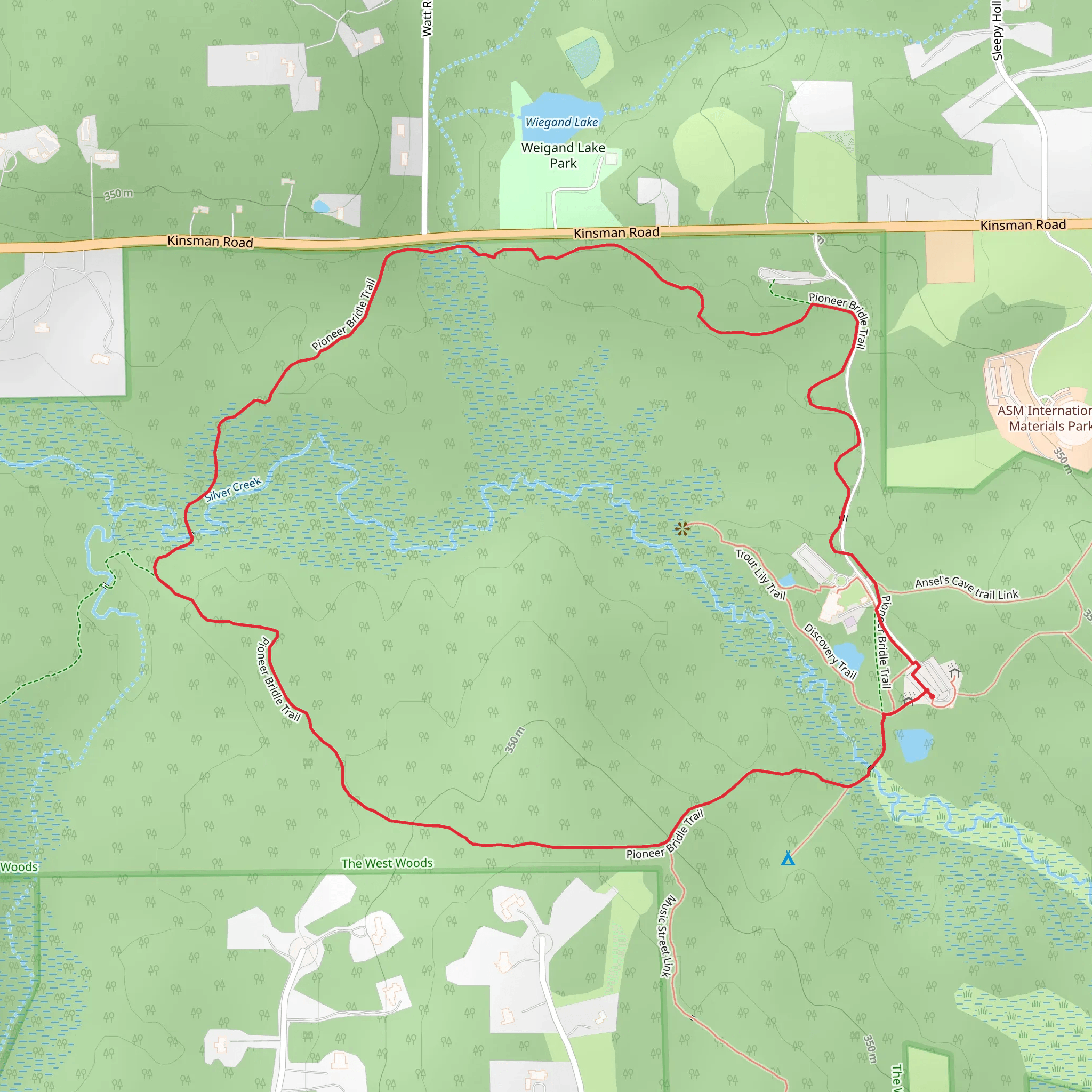 Pioneer Bridle Short Loop Trail mobile static map