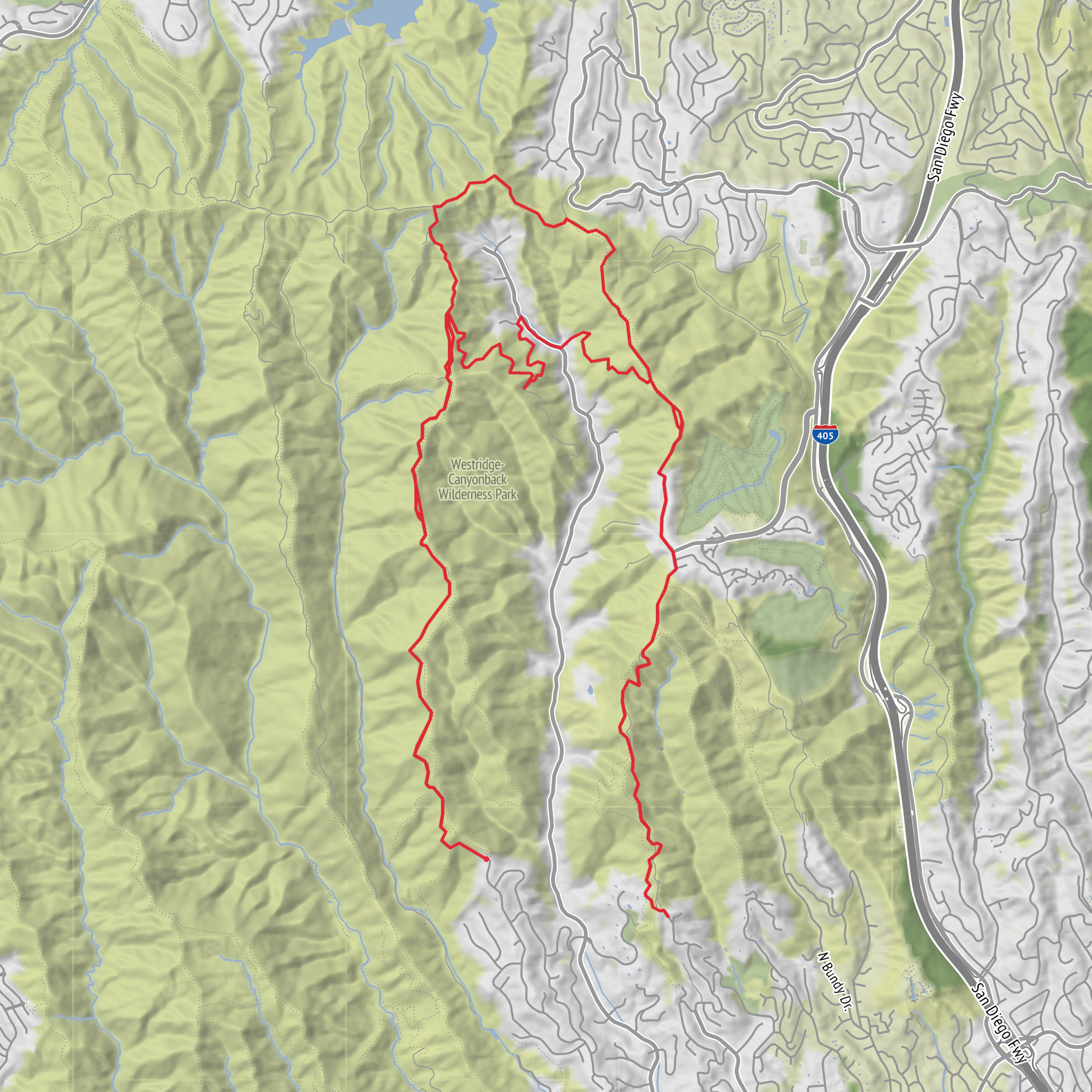 LARC 17.4 Mile Westridge, Nike, Canyonback Trail, Kenter Trailhead and back via Hollyhock and Old Goat Trail mobile static map