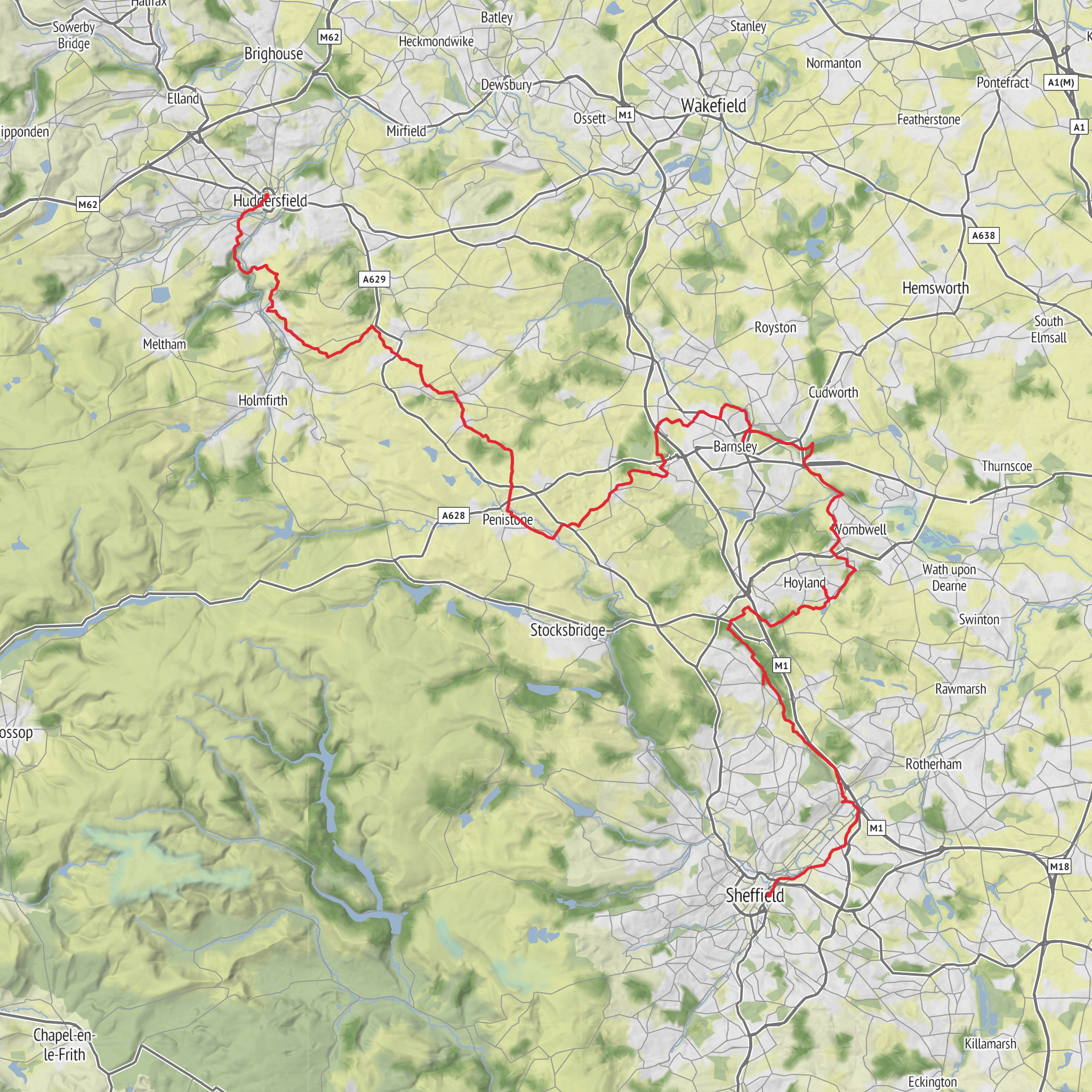 Penistone Line Trail mobile static map