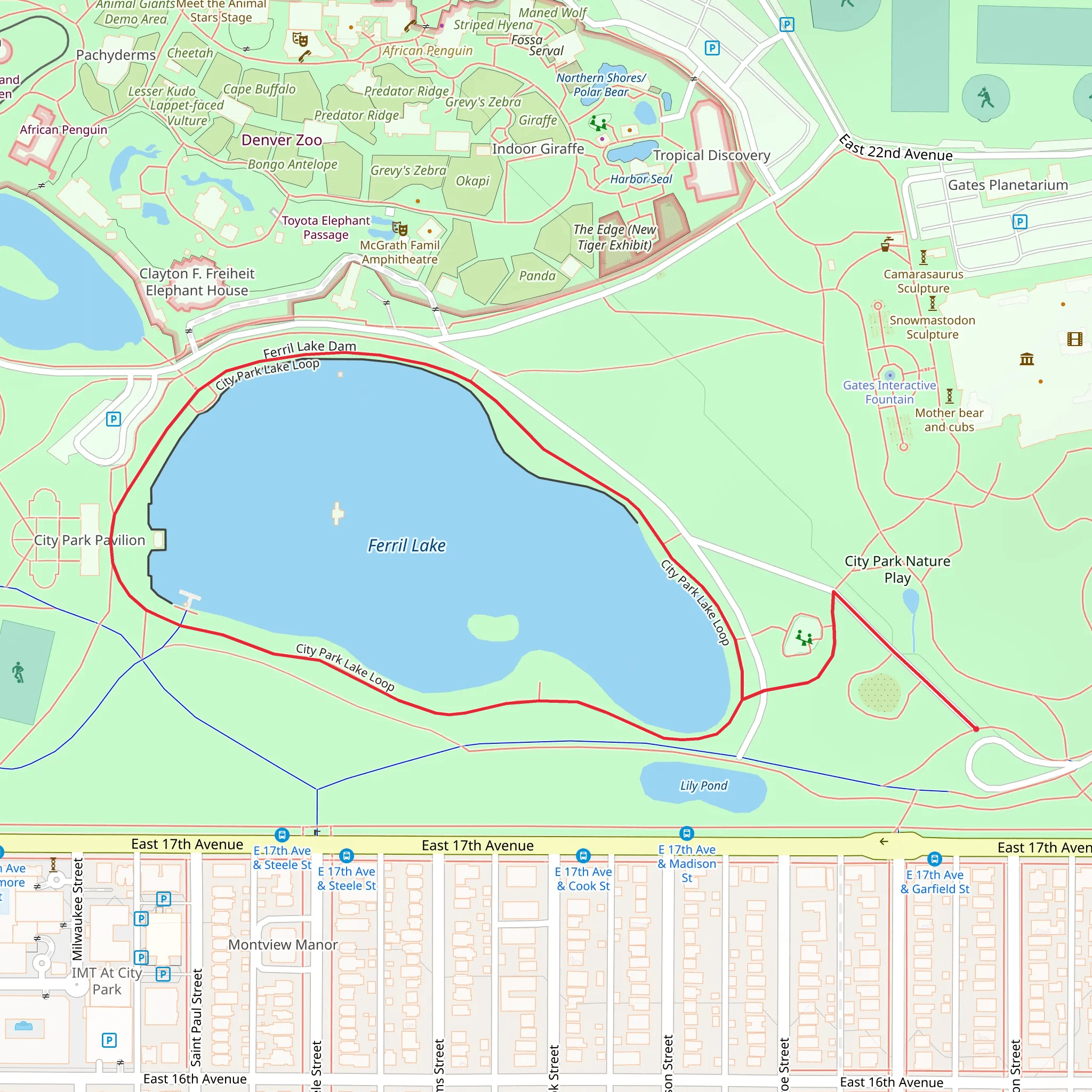 Ferril Lake - City Park Loop mobile static map