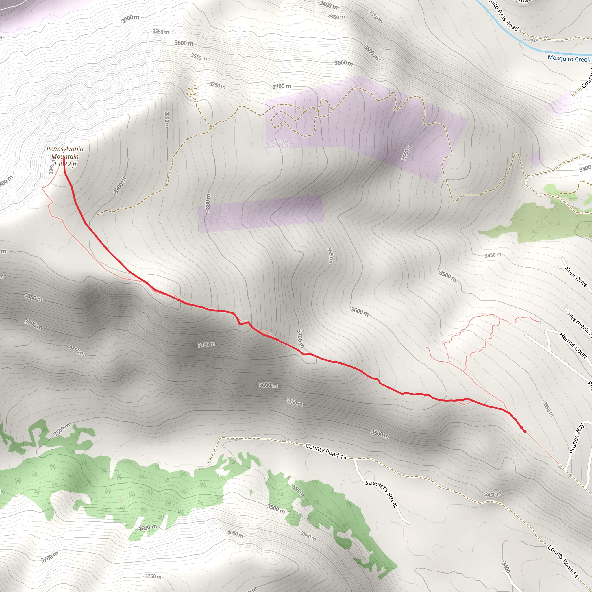 Pennsylvania Mountain Trail mobile static map