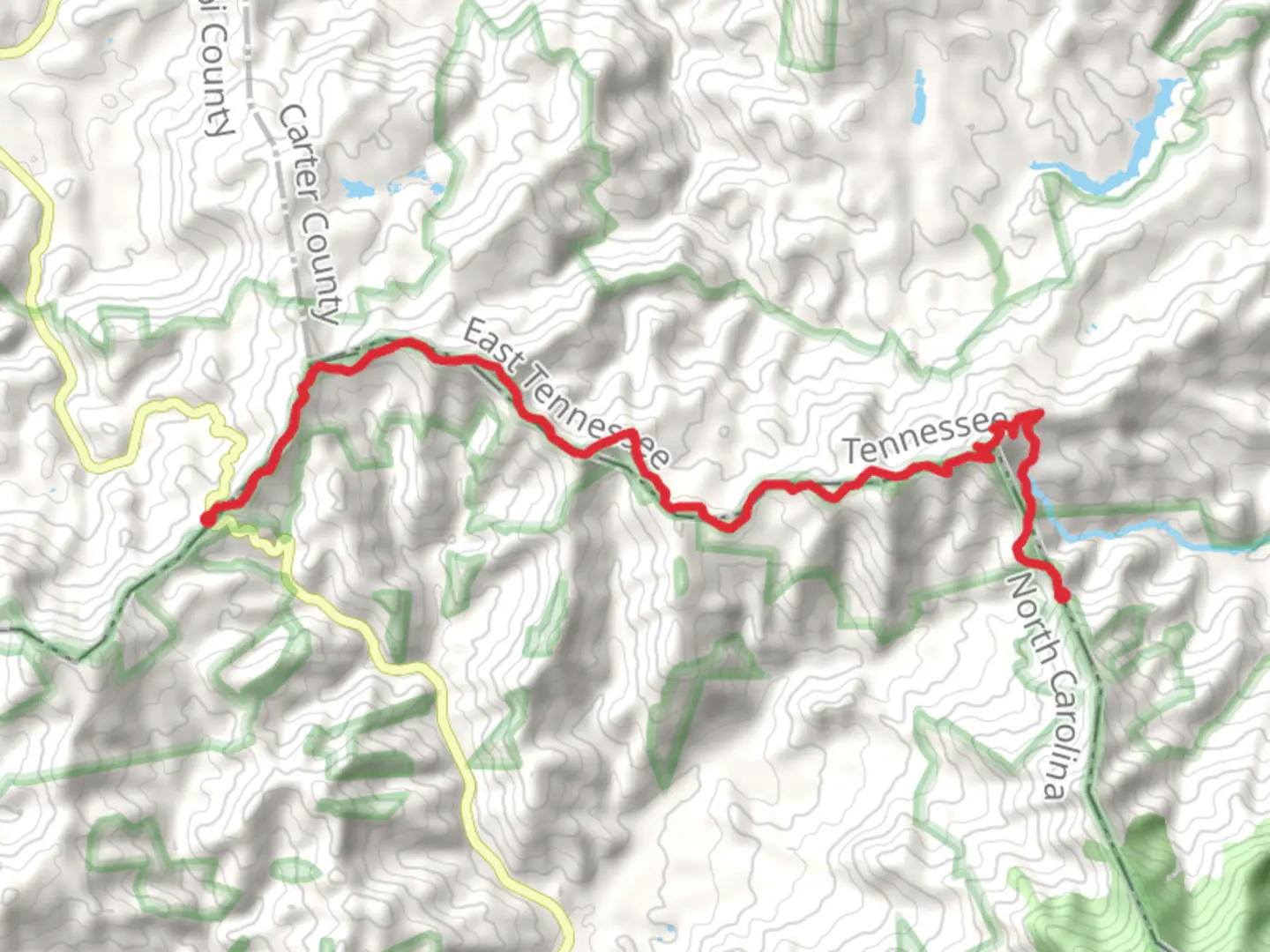 An image depicting the trail Little Rock and Piney Bald - Appalachian Trail and its surrounding area.