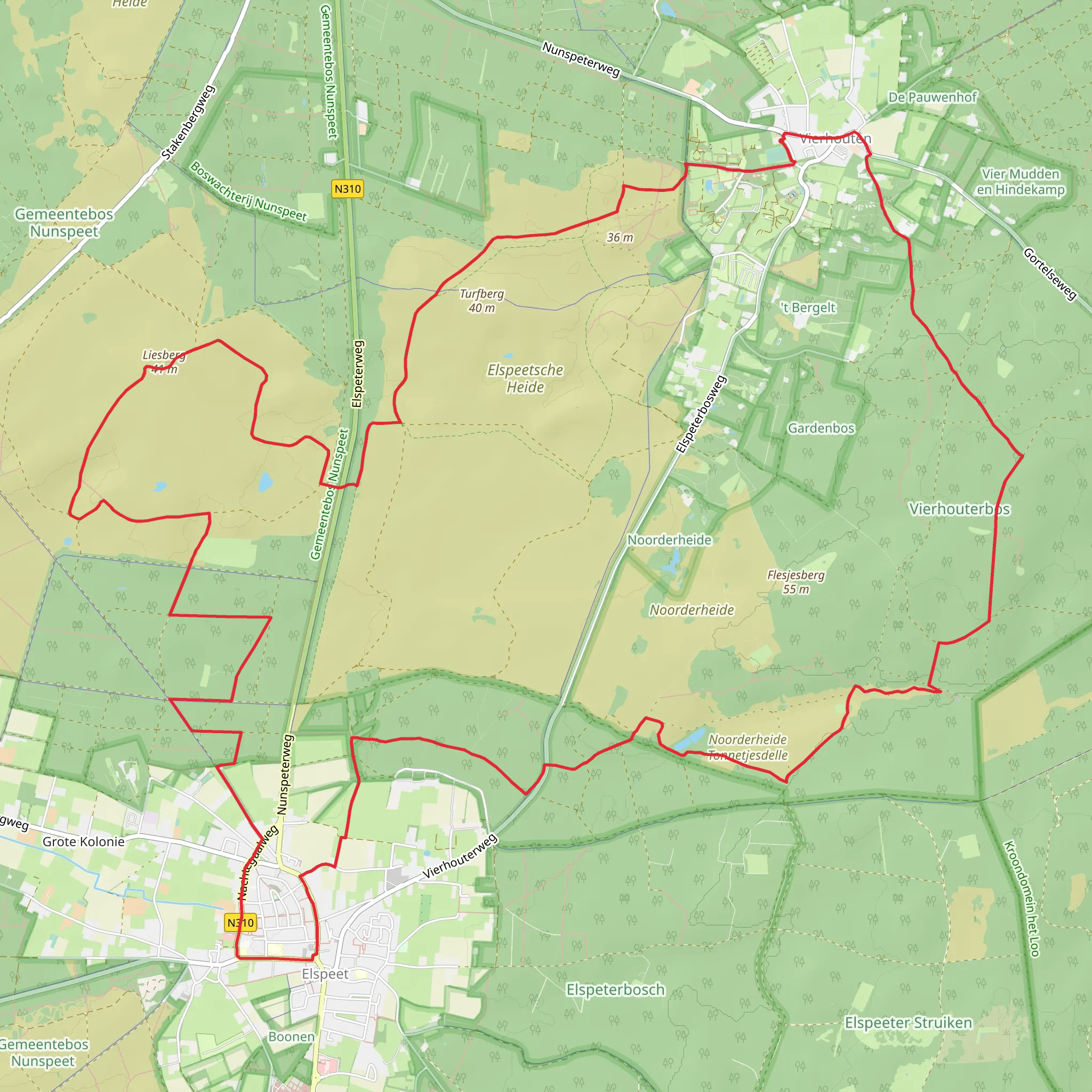 Elspeetsche Heide and Tonnetjesdelle Loop mobile static map