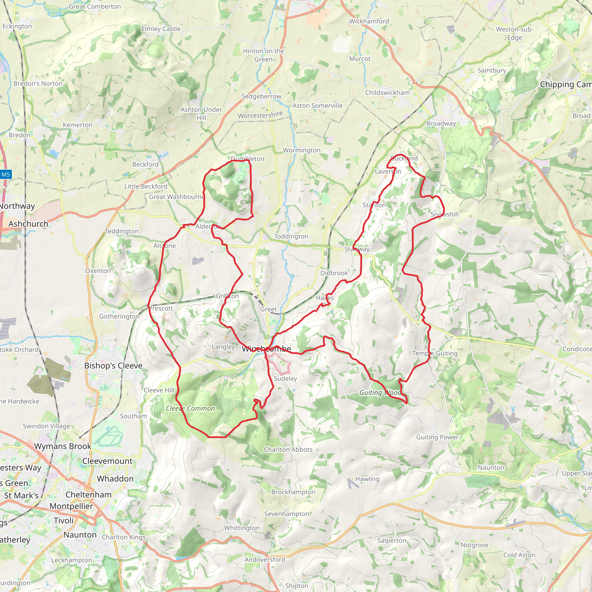 Winchcombe Way mobile static map
