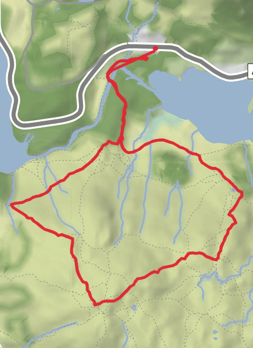 Hike on Loughrigg Fell and Rydal Cave Loop from Rydal Water mobile static map