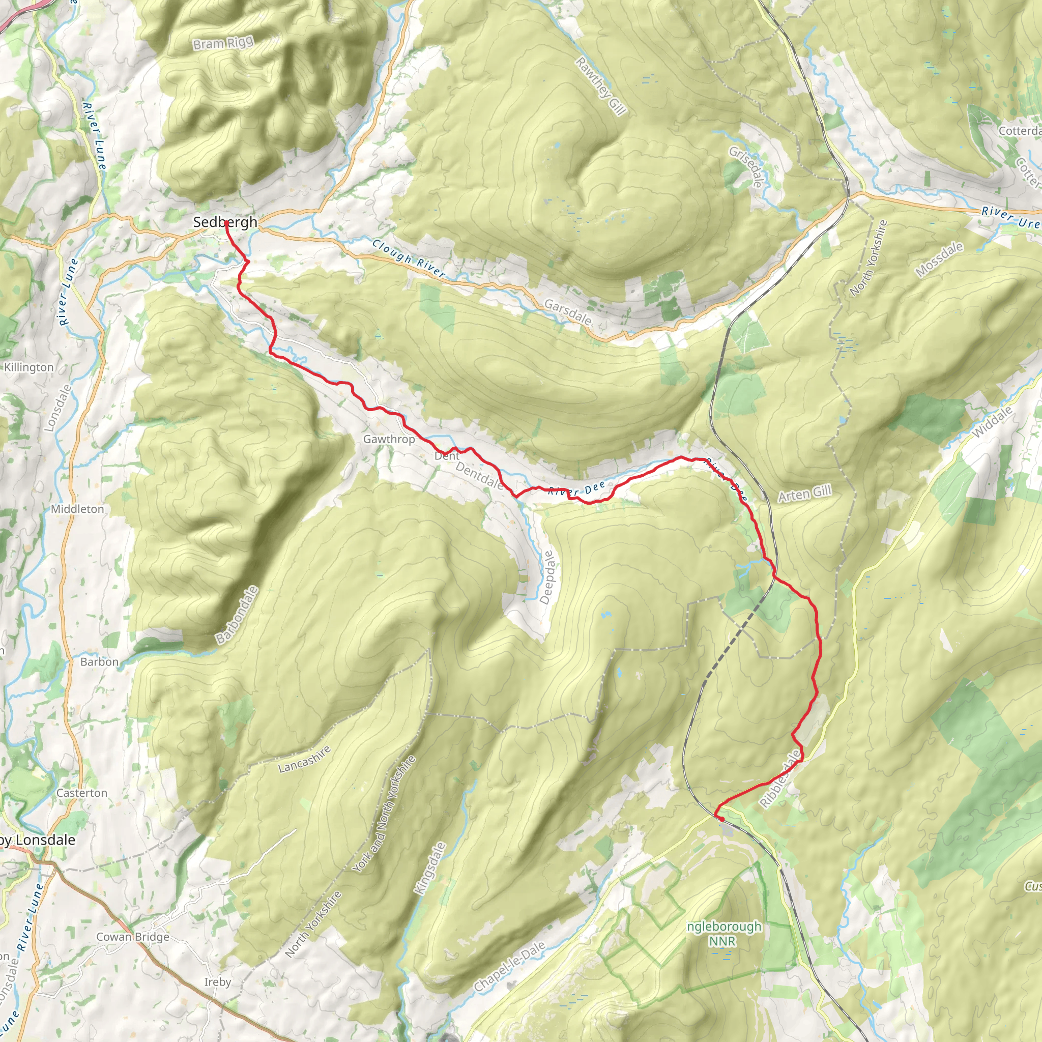Ribblehead to Sedbergh Walk mobile static map