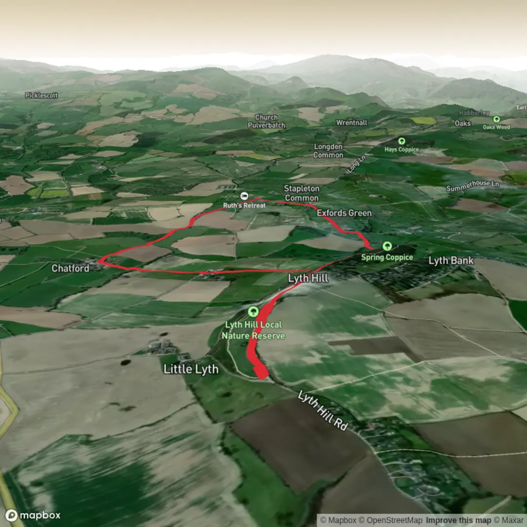 An image depicting the trail Lyth Hill - Dec 28 and its surrounding area.