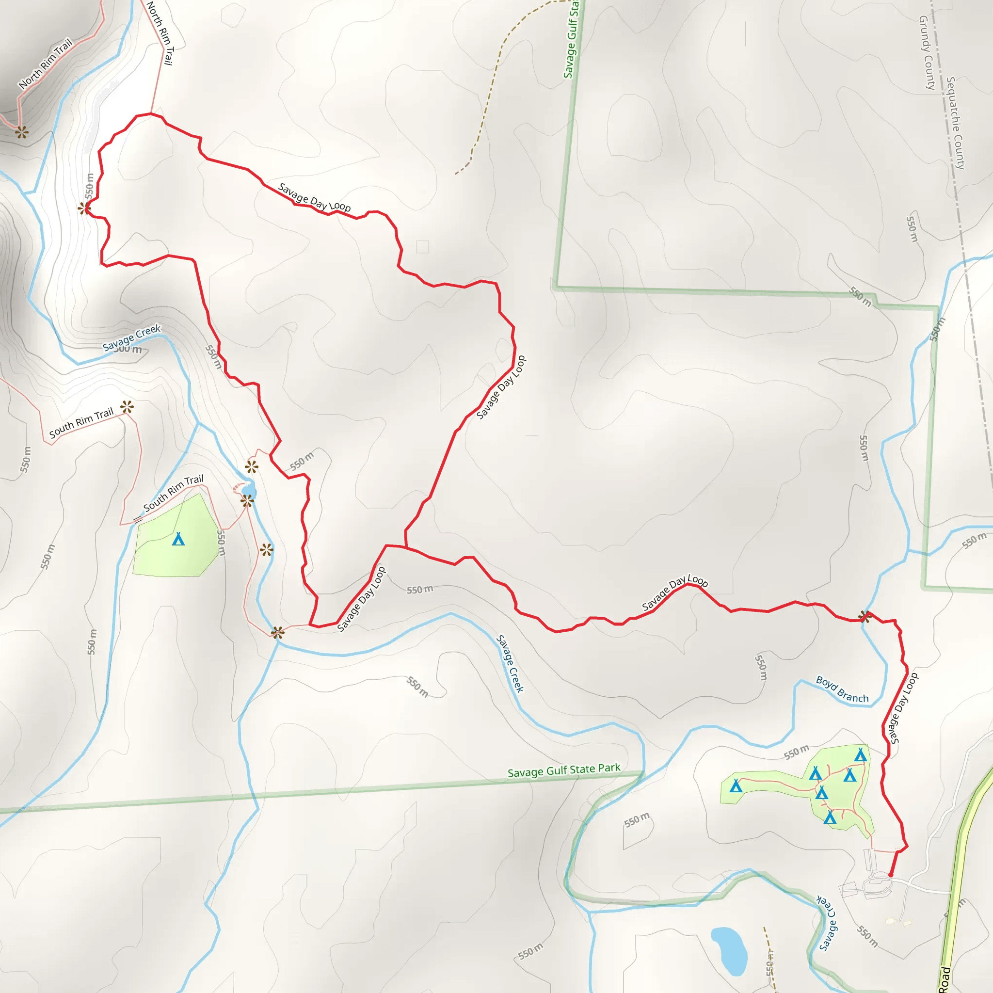 Savage Creek Loop mobile static map