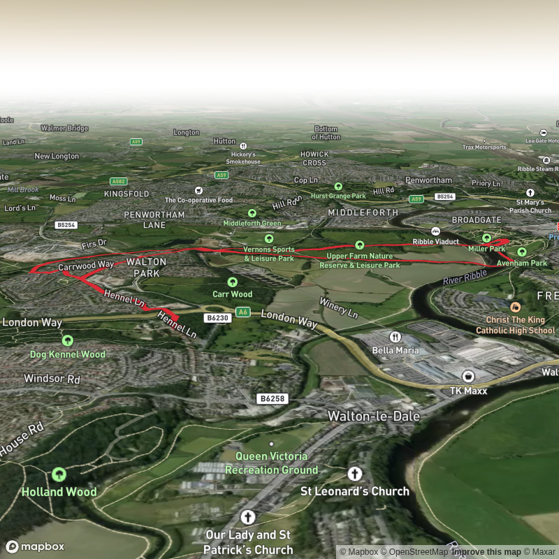 Hike from Walton-le-Dale to Avenham Park via River Ribble