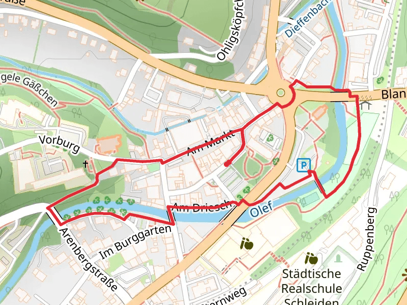 Johannes-Sturmius Park and Olef via Rur Olef Route