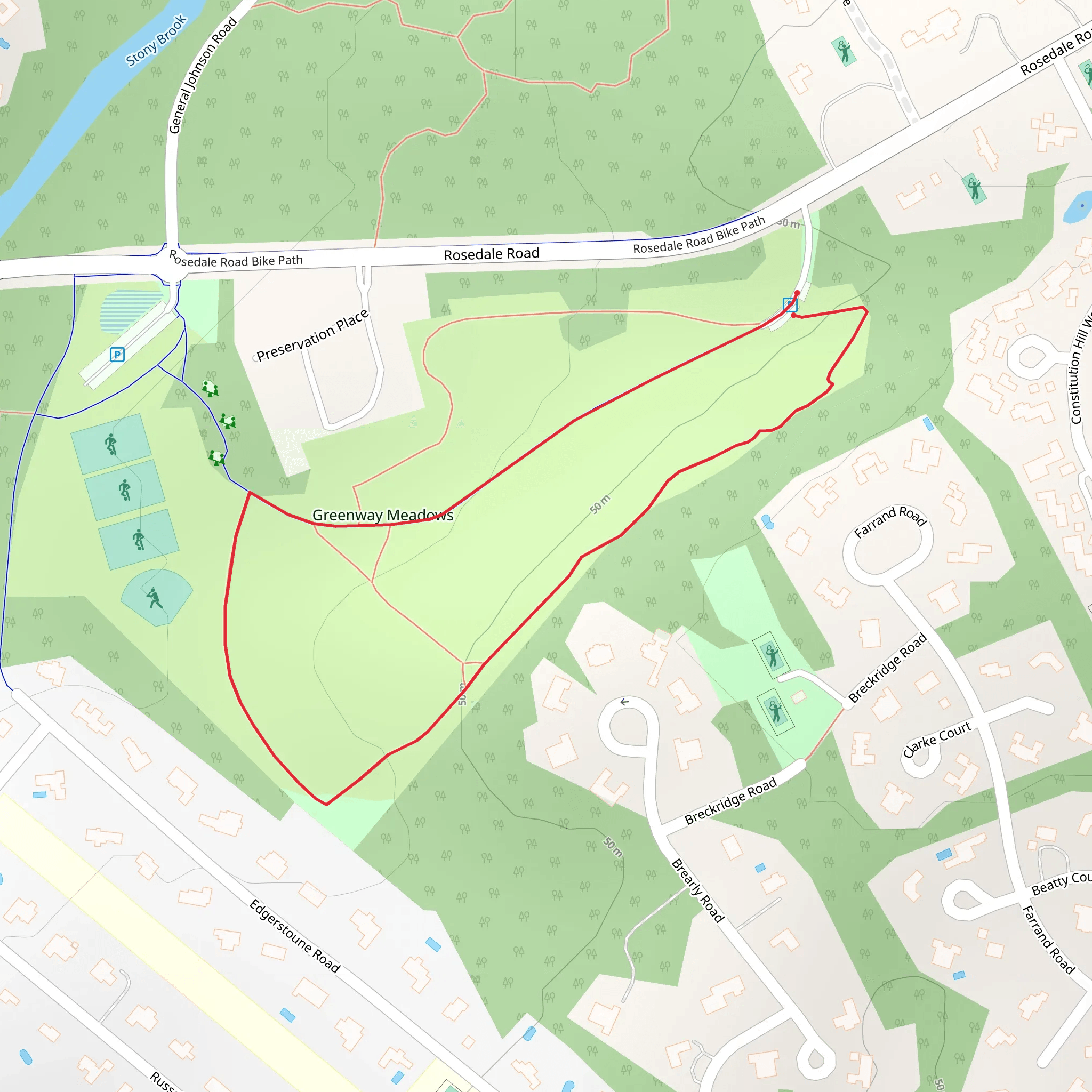 Greenway Meadows Loop mobile static map
