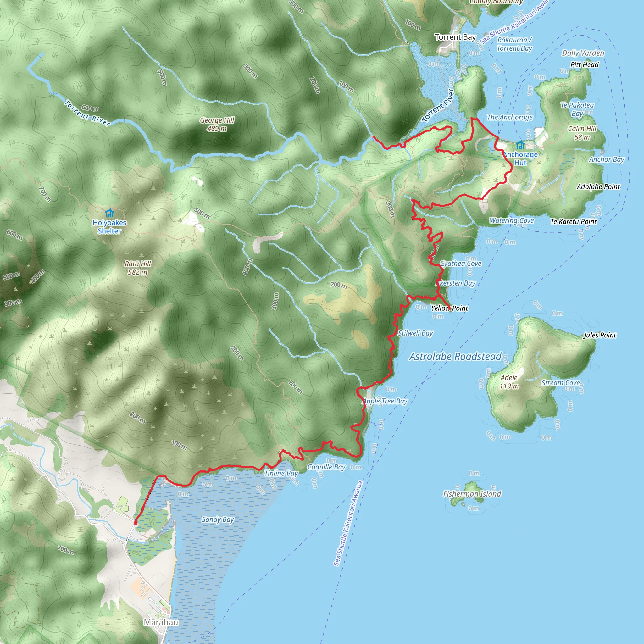 Yellow Point and Cleopatras Pool Trail mobile static map