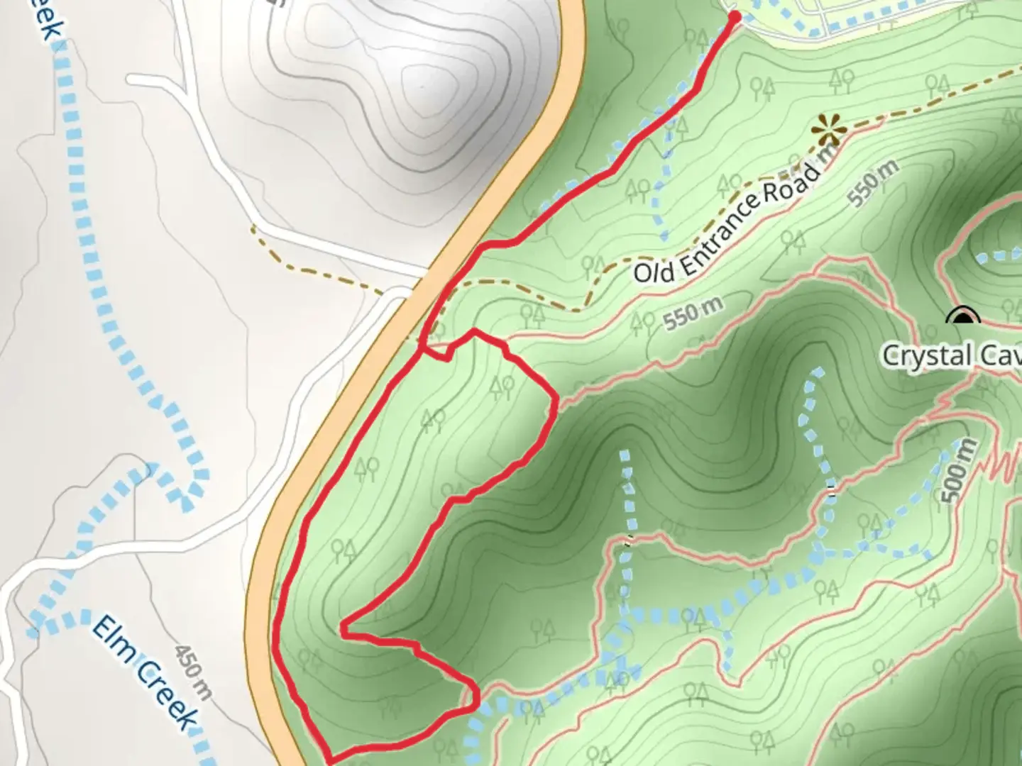 An image depicting the trail Highway and Campos Loop Trail and its surrounding area.