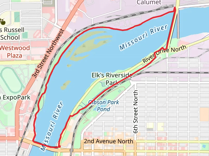 Rivers Edge Loop Trail from 1st Avenue North