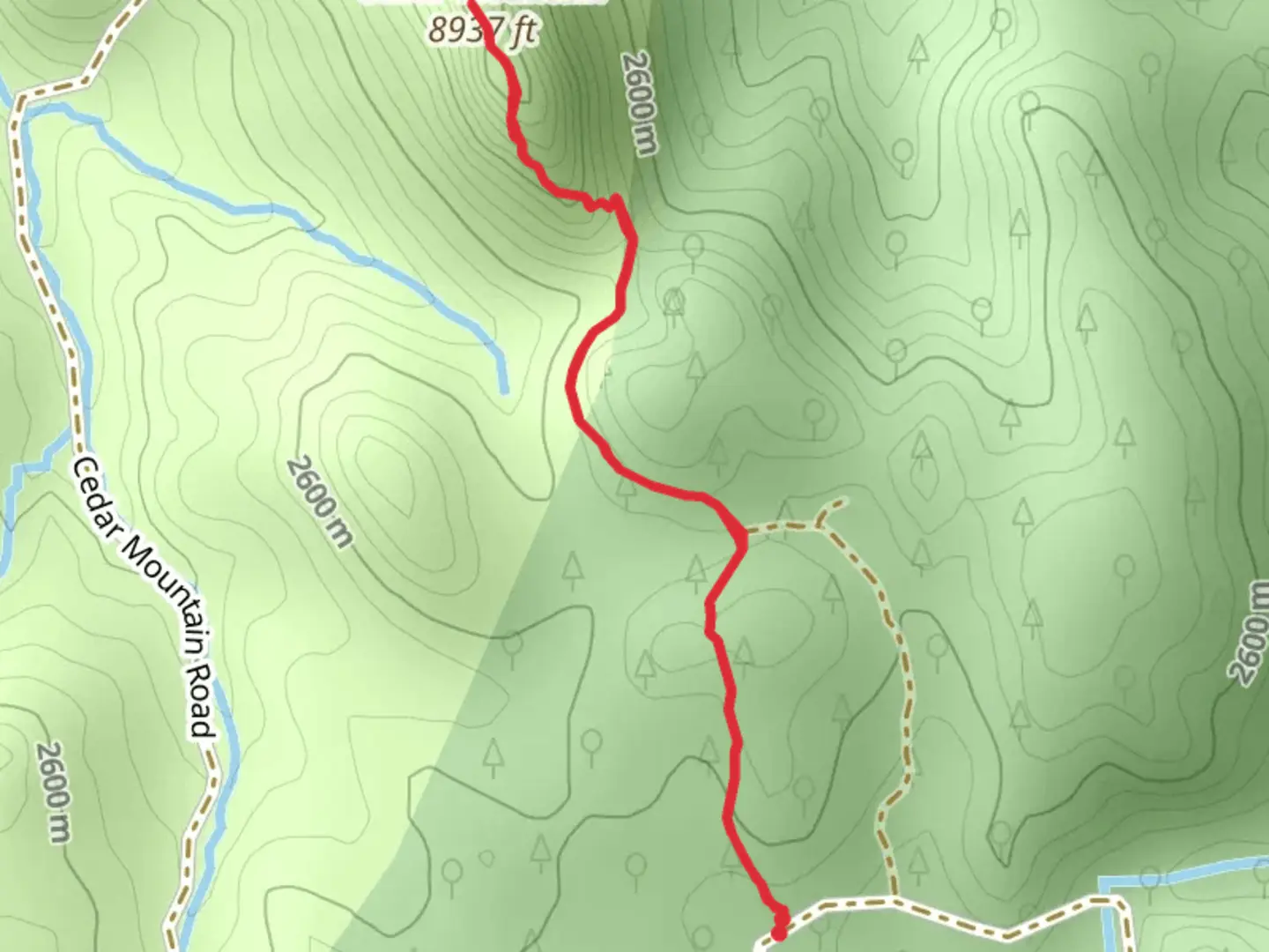 An image depicting the trail Cedar Mountain Trail and its surrounding area.