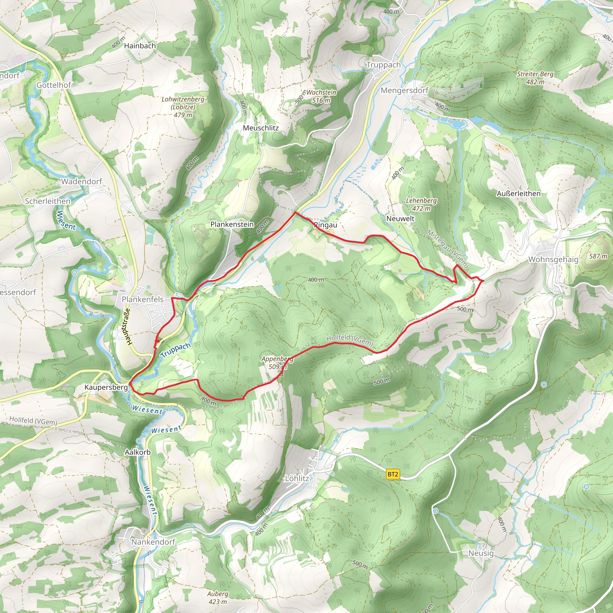 Thermenweg Aufsess and Bamberg Loop mobile static map