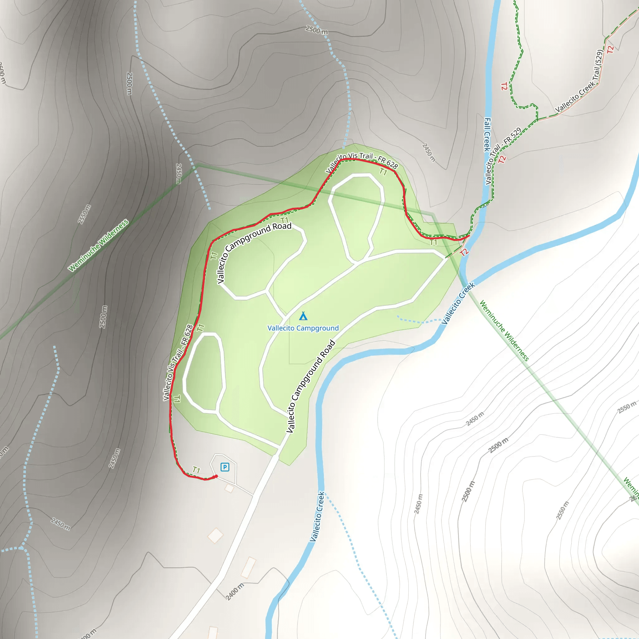 Vallecito Vis Trail mobile static map