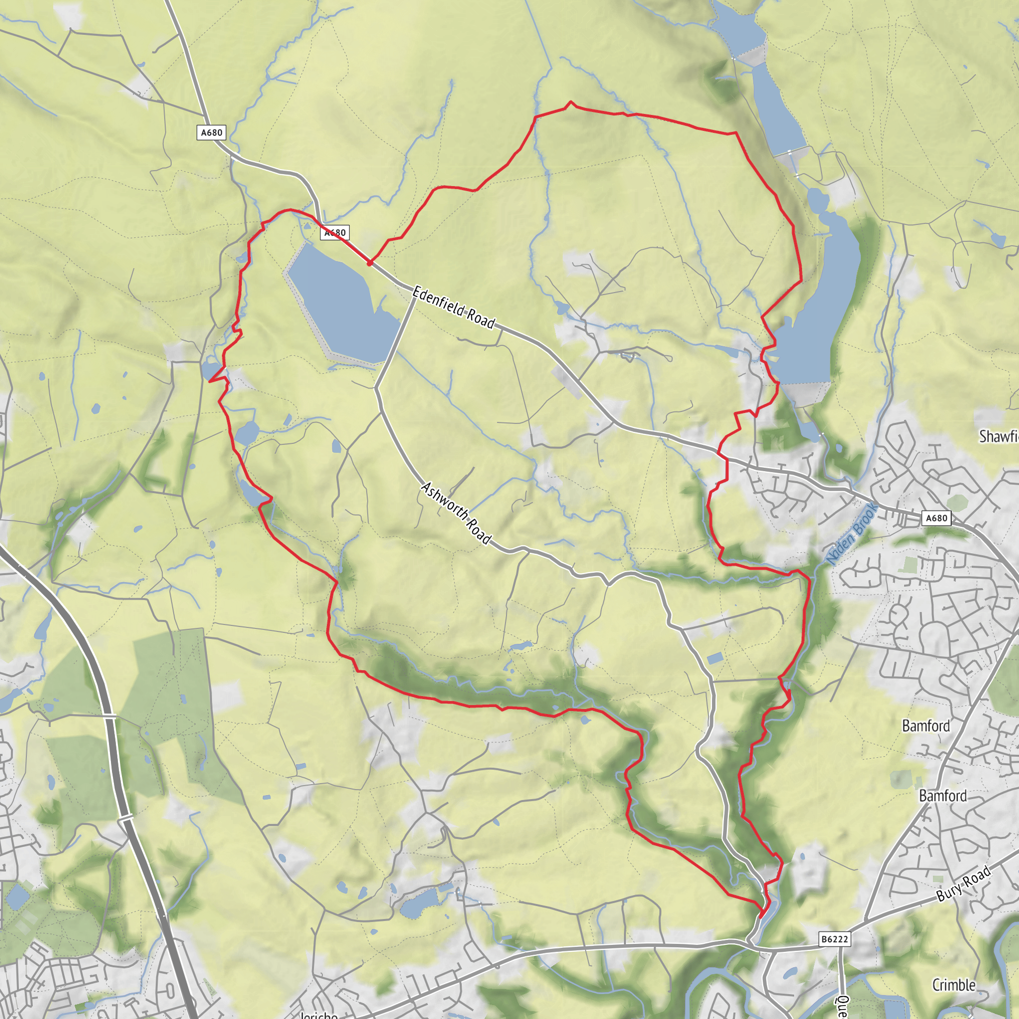 Skeleton Bob, Greenbooth Reservoir, Deeply Vale and Knowl Hill mobile static map