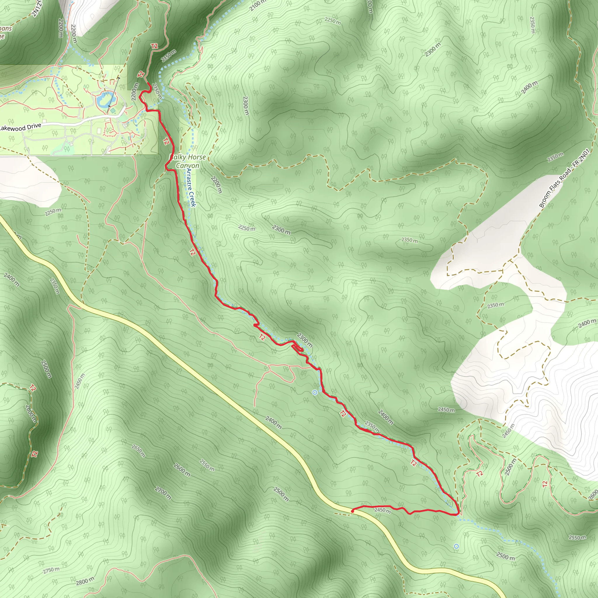 Camp Oakes via Pacific Crest Trail mobile static map