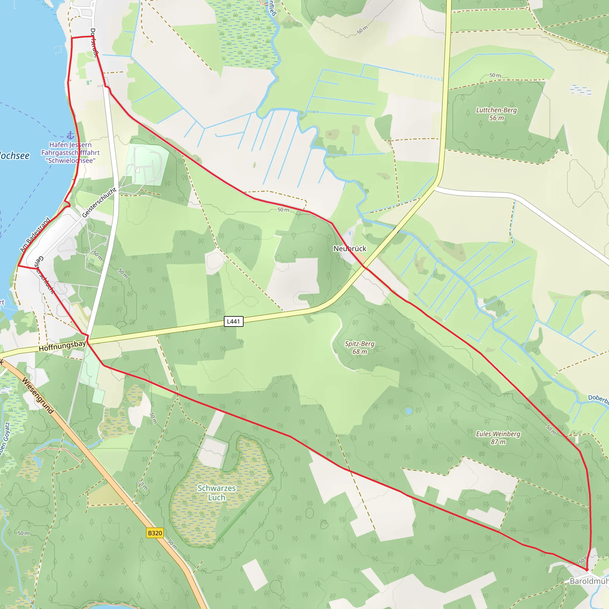 Kleiner Schwielochsee from Baroldmuehle mobile static map