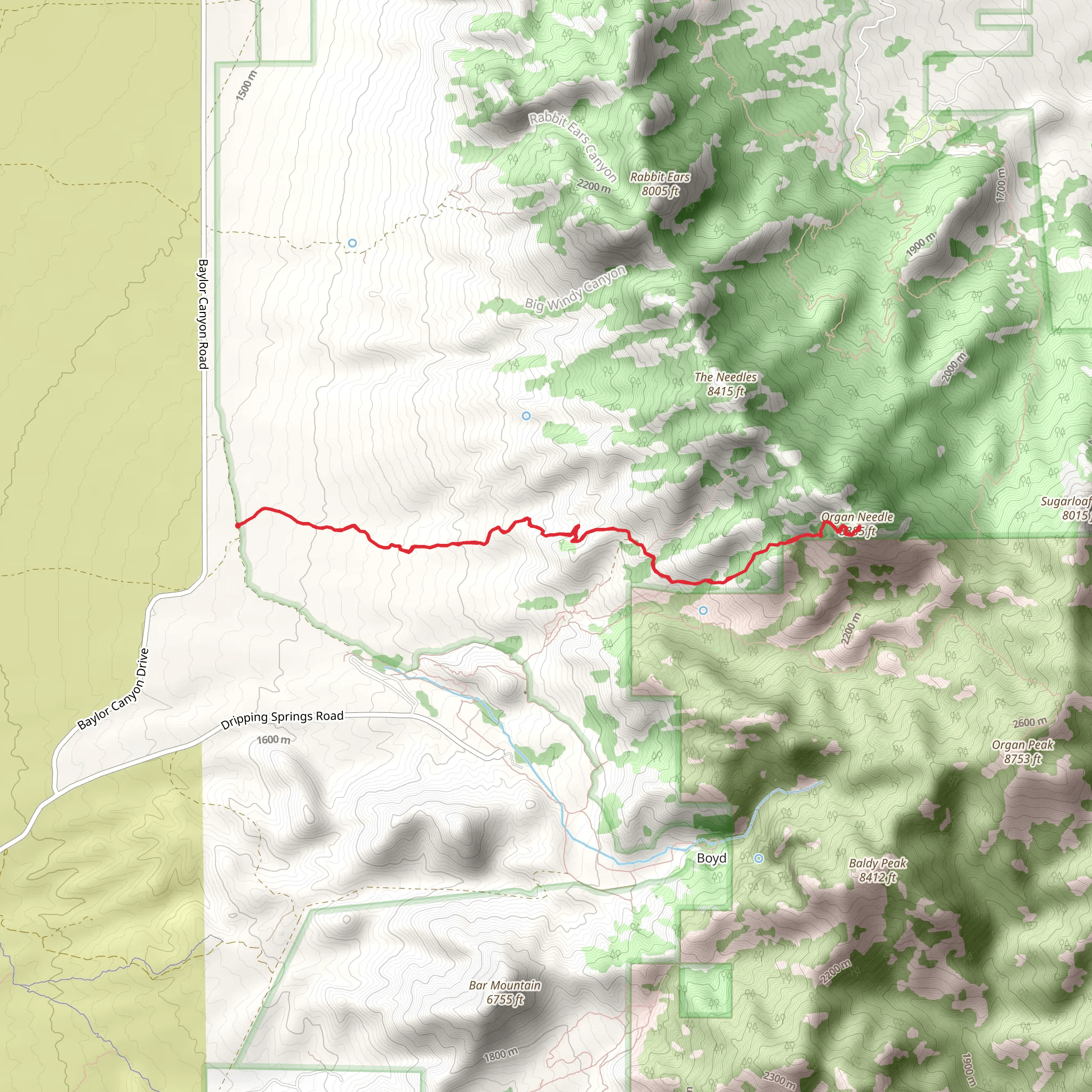 Organ Needle and Yellow Rock mobile static map