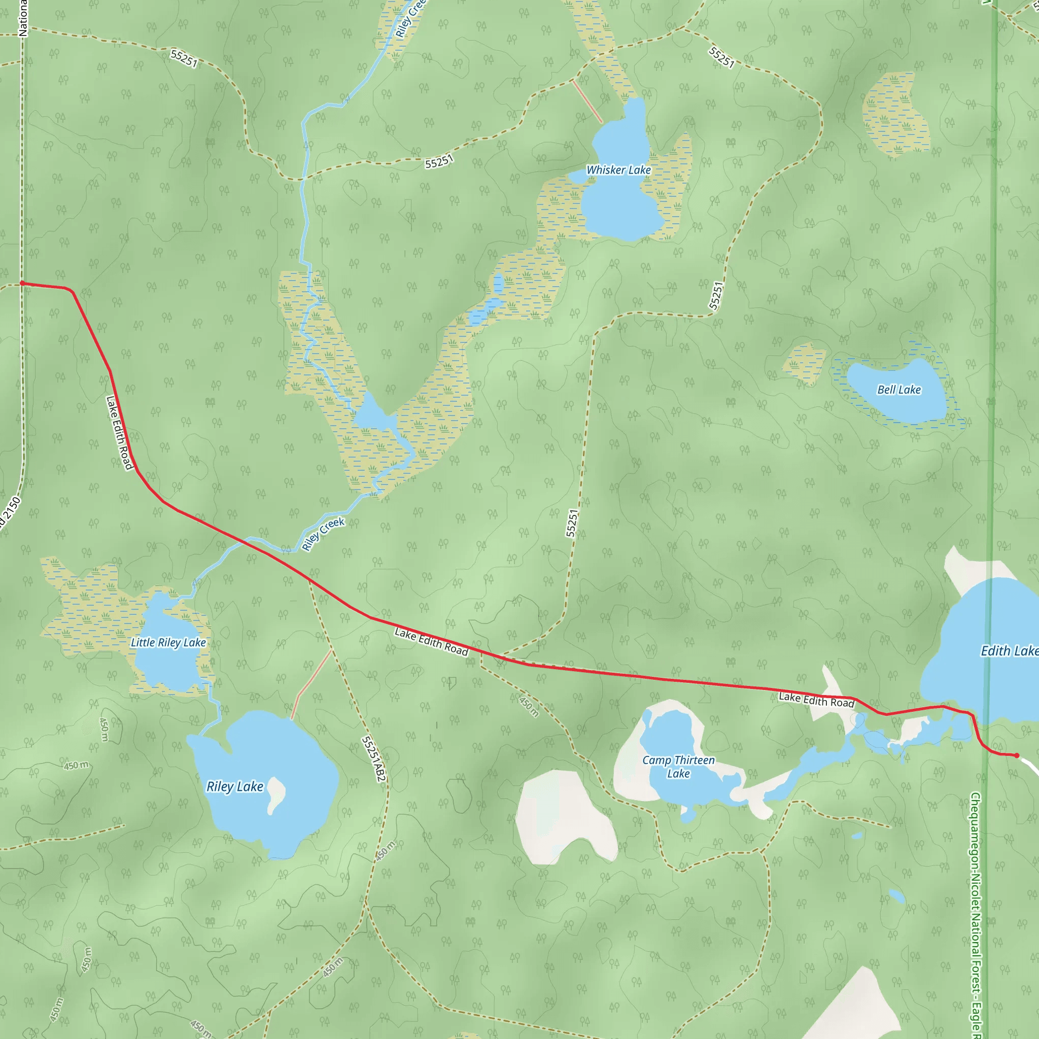 Whisker Lake A Trail mobile static map
