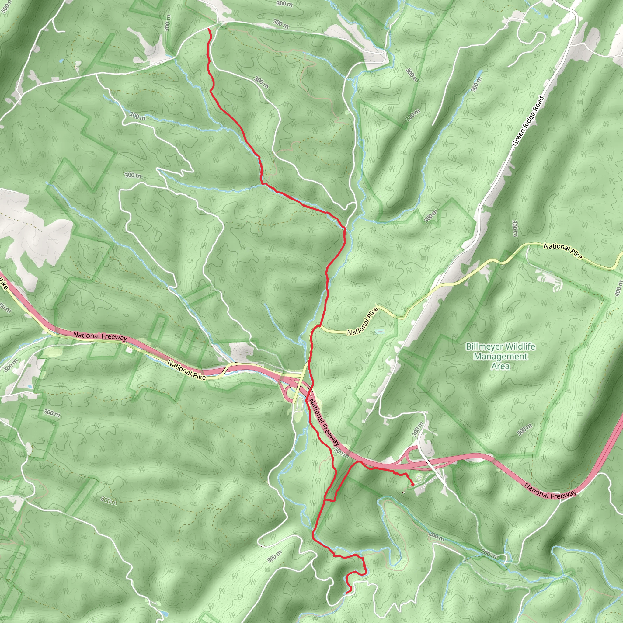 Pine Lick Trail and Fifteenmile Creek mobile static map