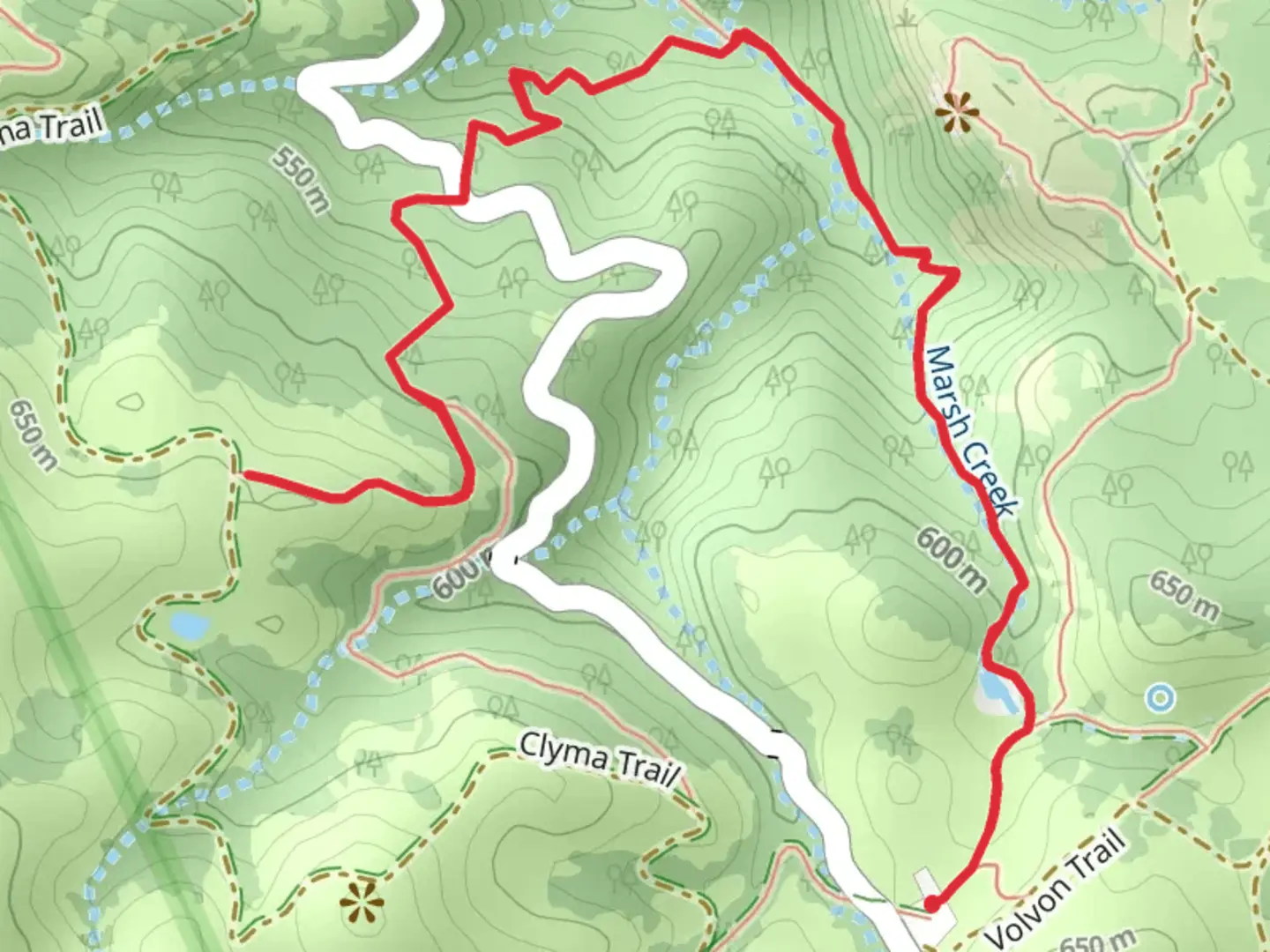 An image depicting the trail Condor and Mollok Trail and its surrounding area.