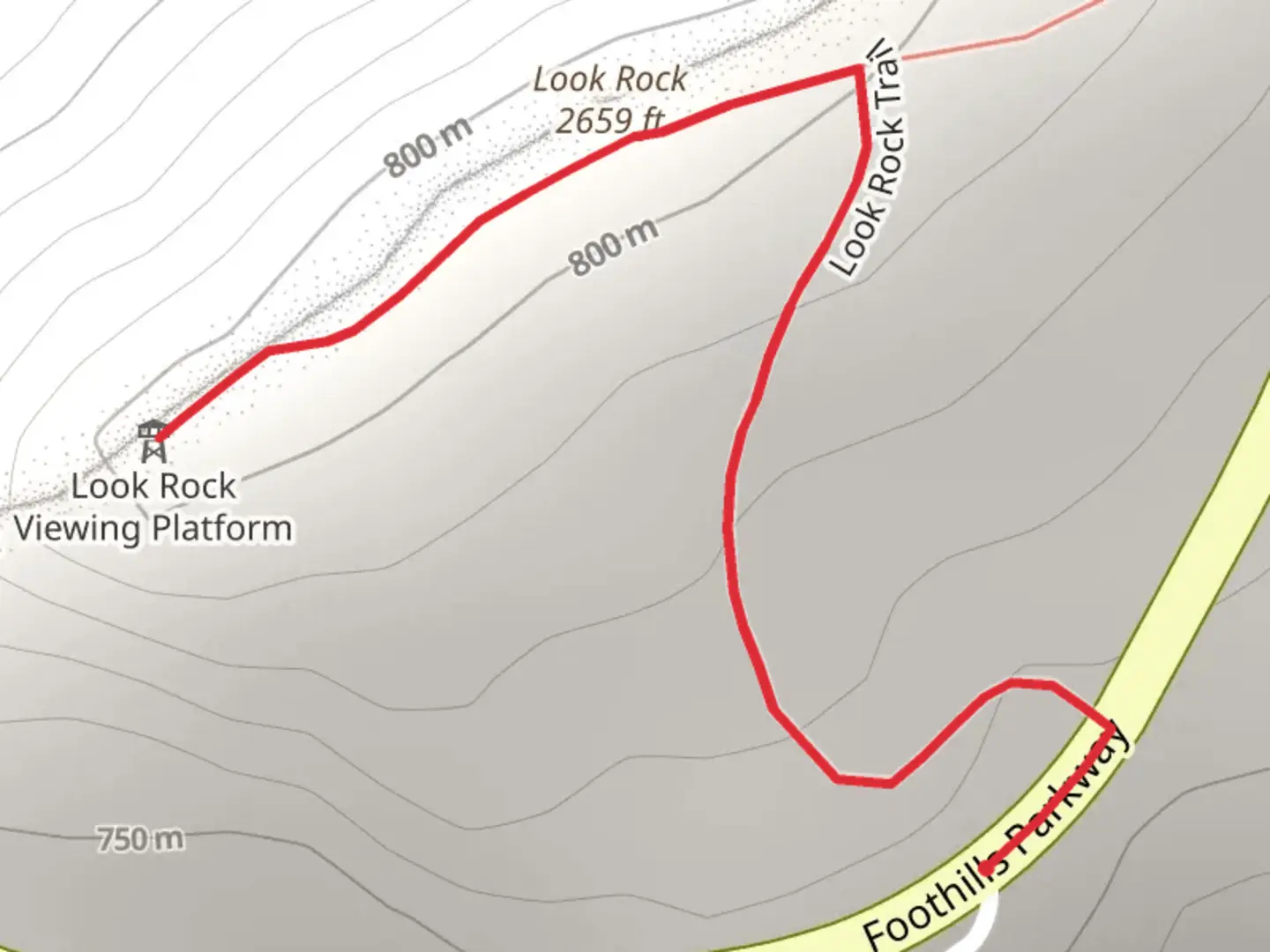 An image depicting the trail Look Rock and its surrounding area.
