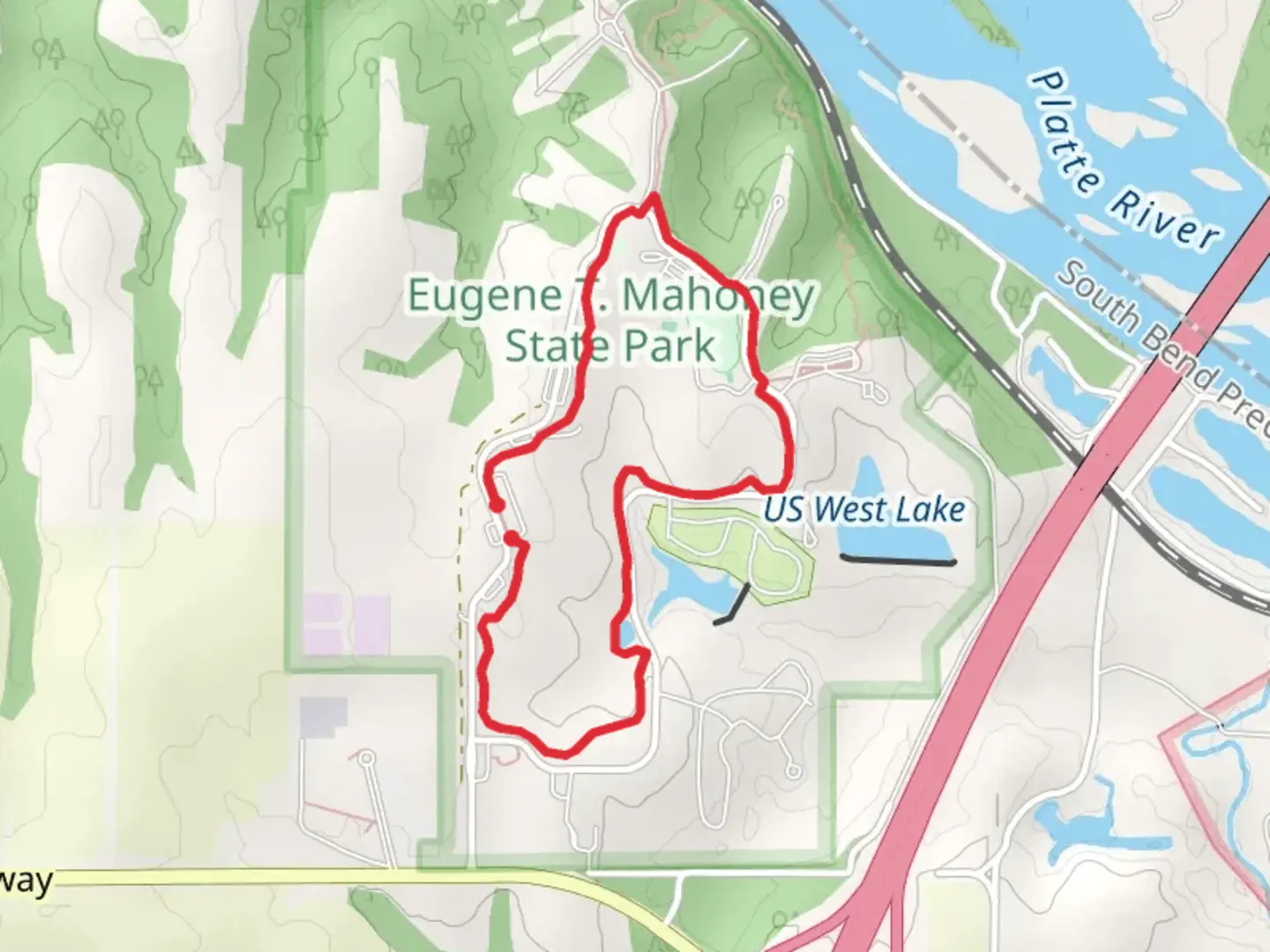 An image depicting the trail Mahoney Loop Trail and its surrounding area.