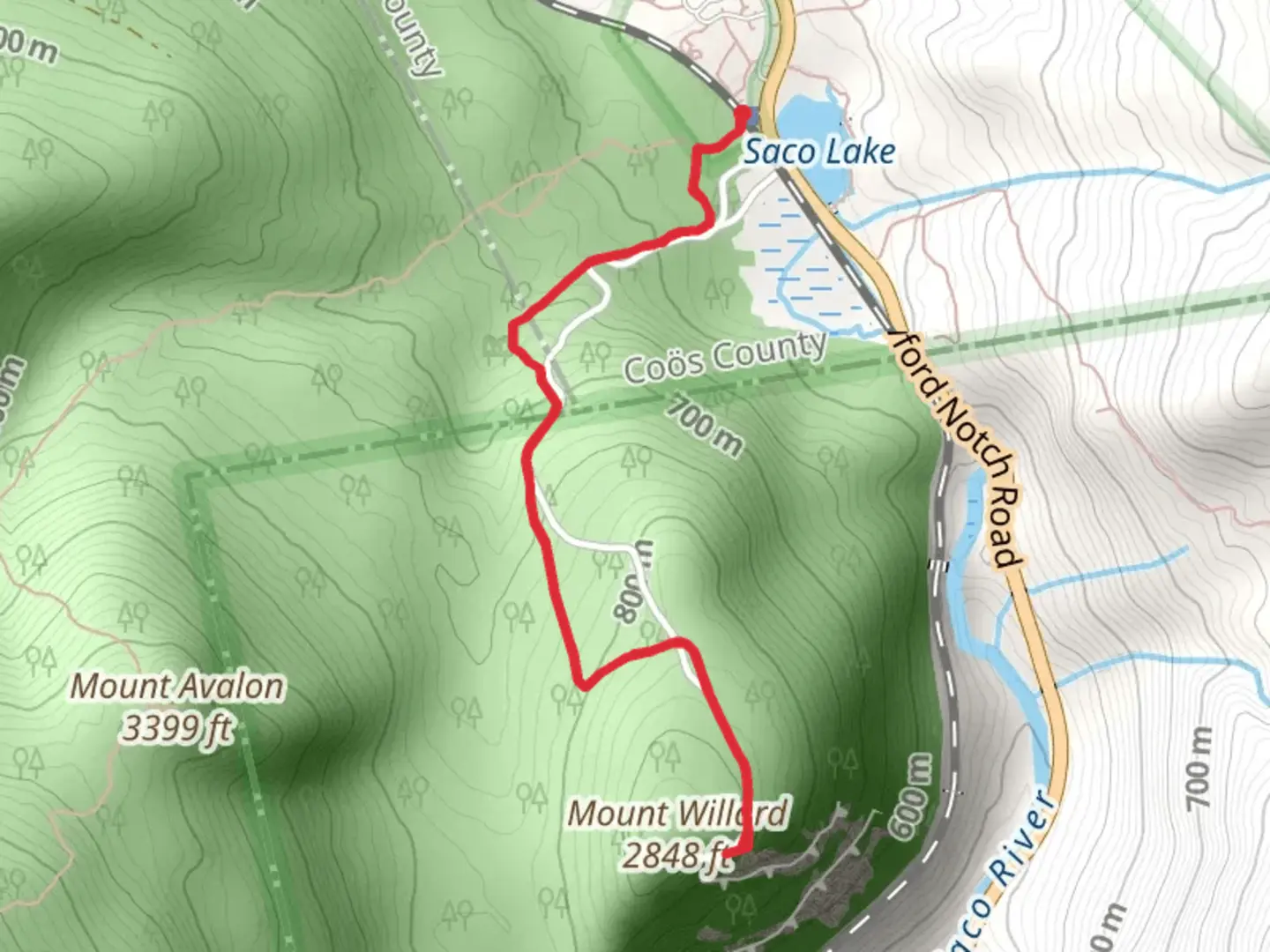 An image depicting the trail Mt Willard Trail - Crawford and its surrounding area.