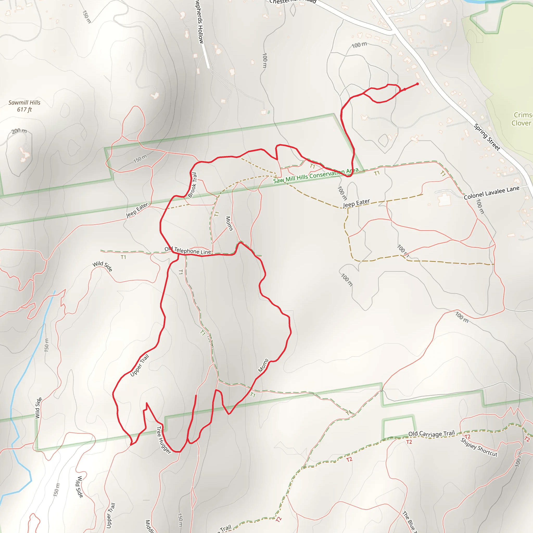 Sawmill Hills - Spring Street mobile static map