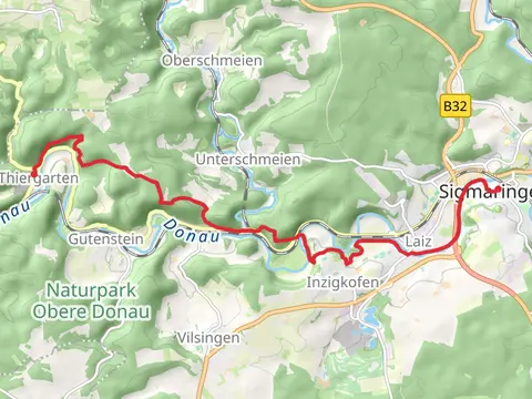 Sigmaringen to Thiergarten via Donau Zollernalb Weg