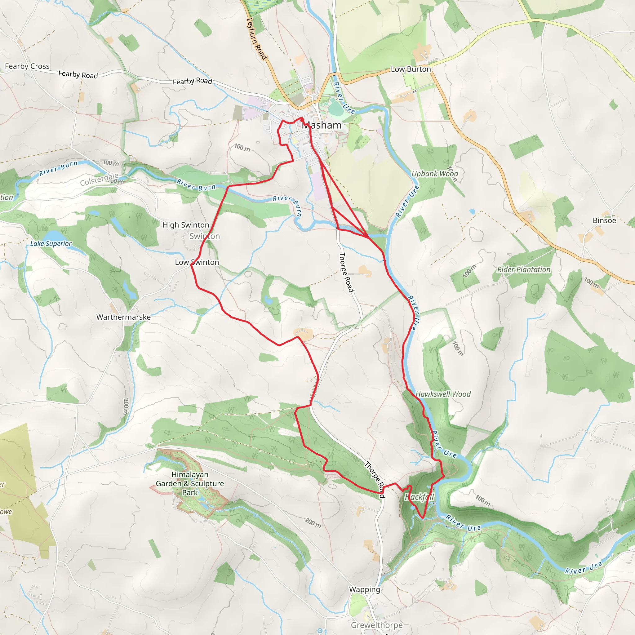 Masham Southern Loop via Limehouse Hill mobile static map